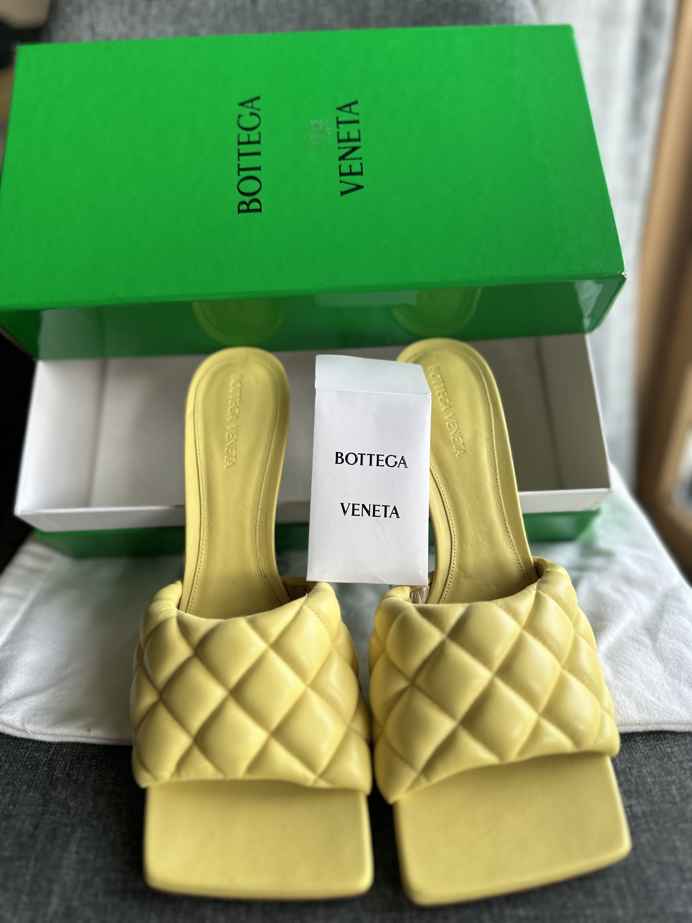 Bottega Veneta Bottega Veneta Quilted Mules in Light yellow Size US 11.5 / IT 41.5 - 4 Thumbnail