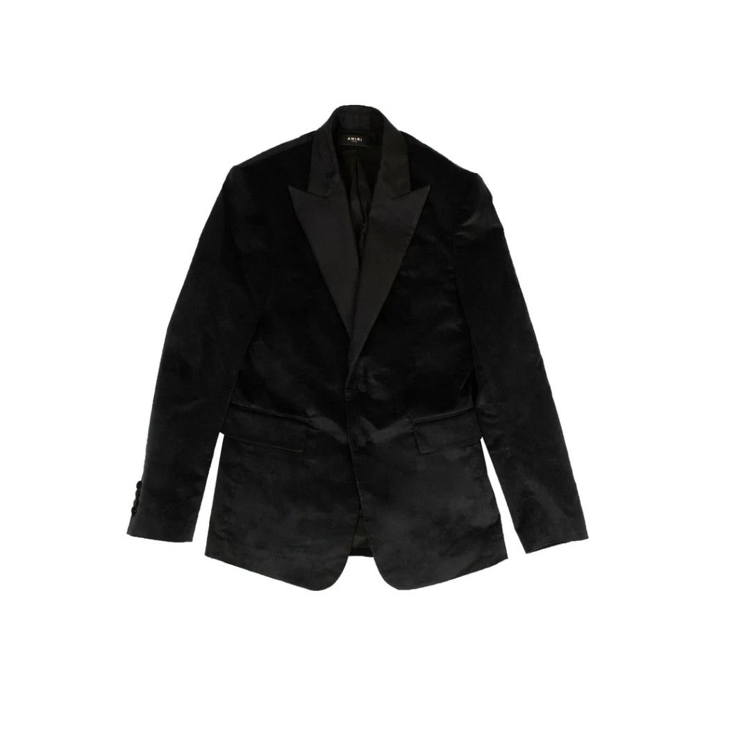 Amiri o1gr1nt1024 Single Breasted Velvet Blazer in Black Size US M / EU 48-50 / 2 - 1 Thumbnail