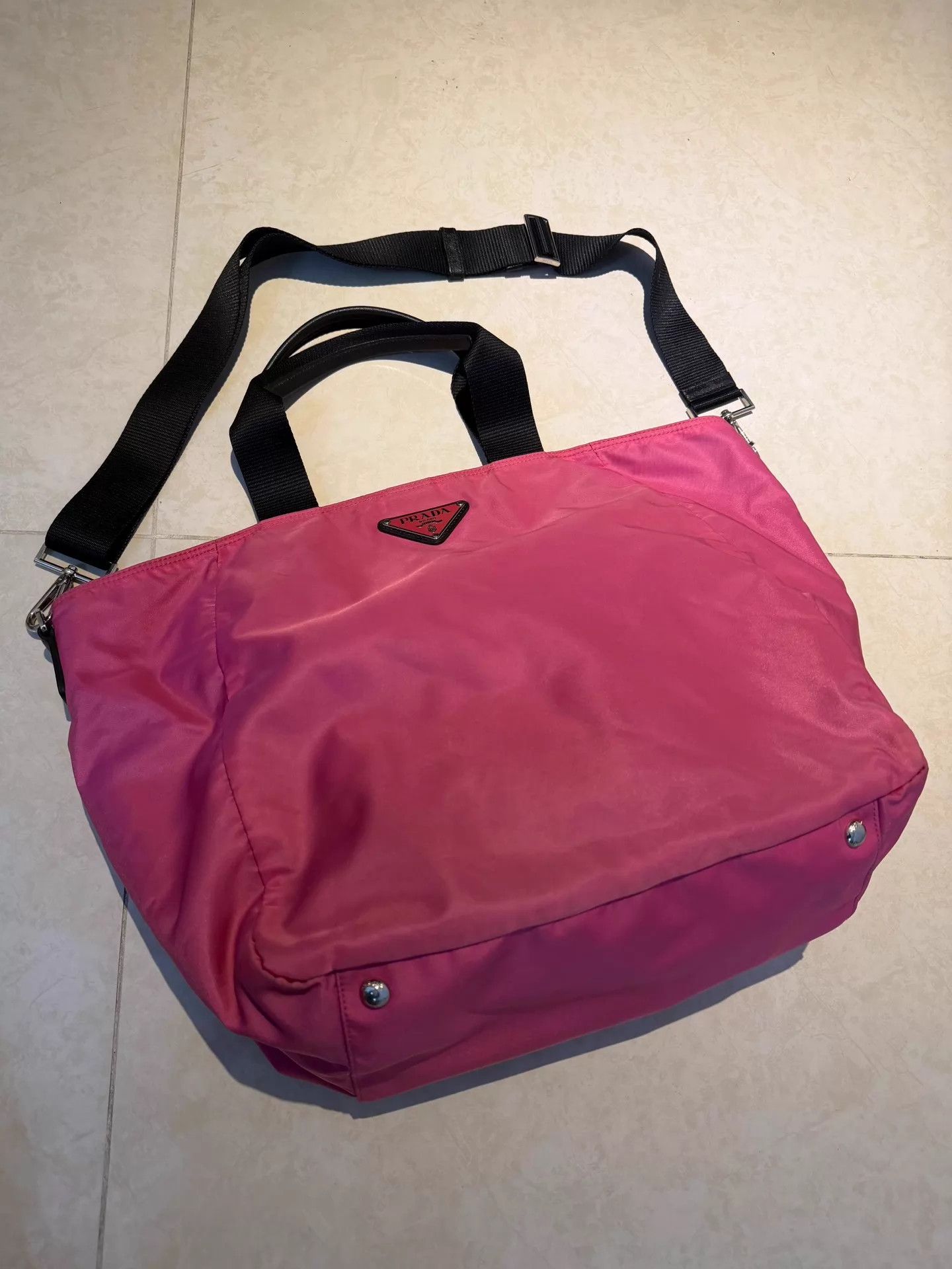 Prada Prada Sport Pink Logo Nylon Crossbody Unisex New w/ Flaws Size ONE SIZE - 2 Thumbnail