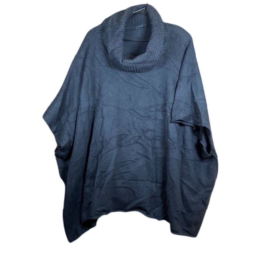 Vintage Ann Taylor Womens Sweater Black Knit Cowl Poncho Extra Fine Merino Wool Blend M Size M / US 6-8 / IT 42-44 - 2 Thumbnail