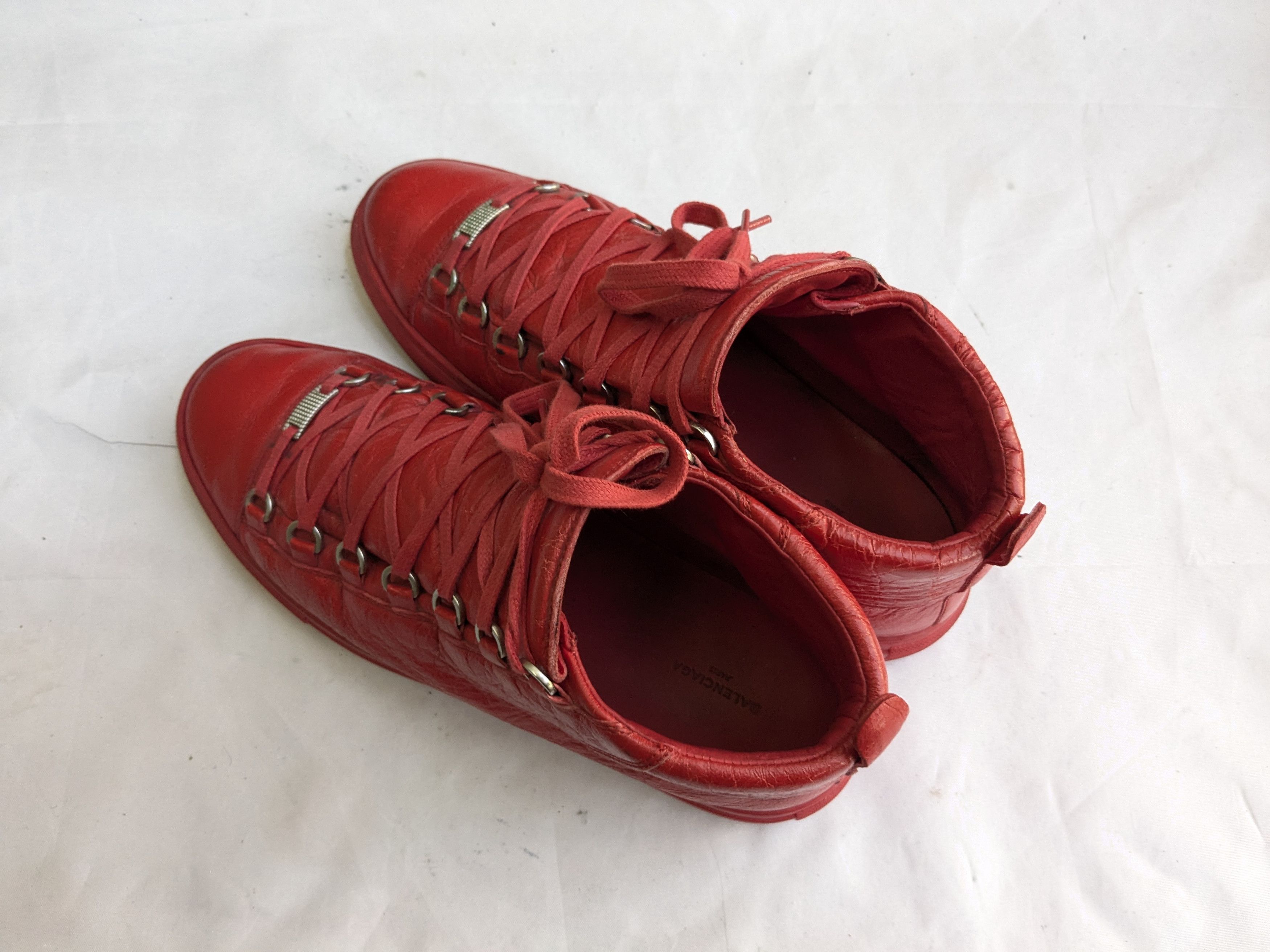 Balenciaga Balenciaga Arena Red 11 Leather High Tops Lace Up Size US 11 / EU 44 - 8 Thumbnail
