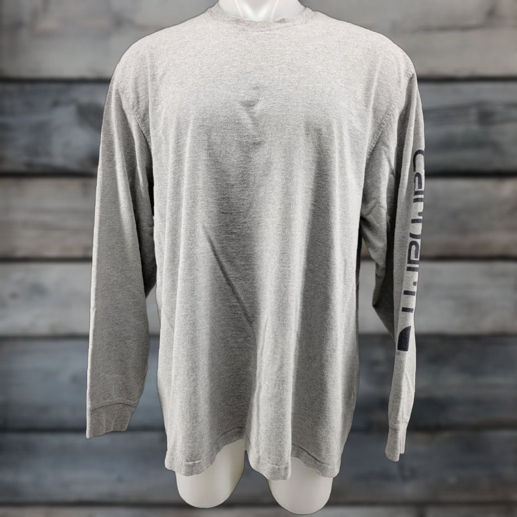 Carhartt VINTAGE Carhartt Mens Shirt 2XL Gray Long Sleeve Crew Neck Workwear Original Fit Shirt Size US XXL / EU 58 / 5 - 1 Thumbnail