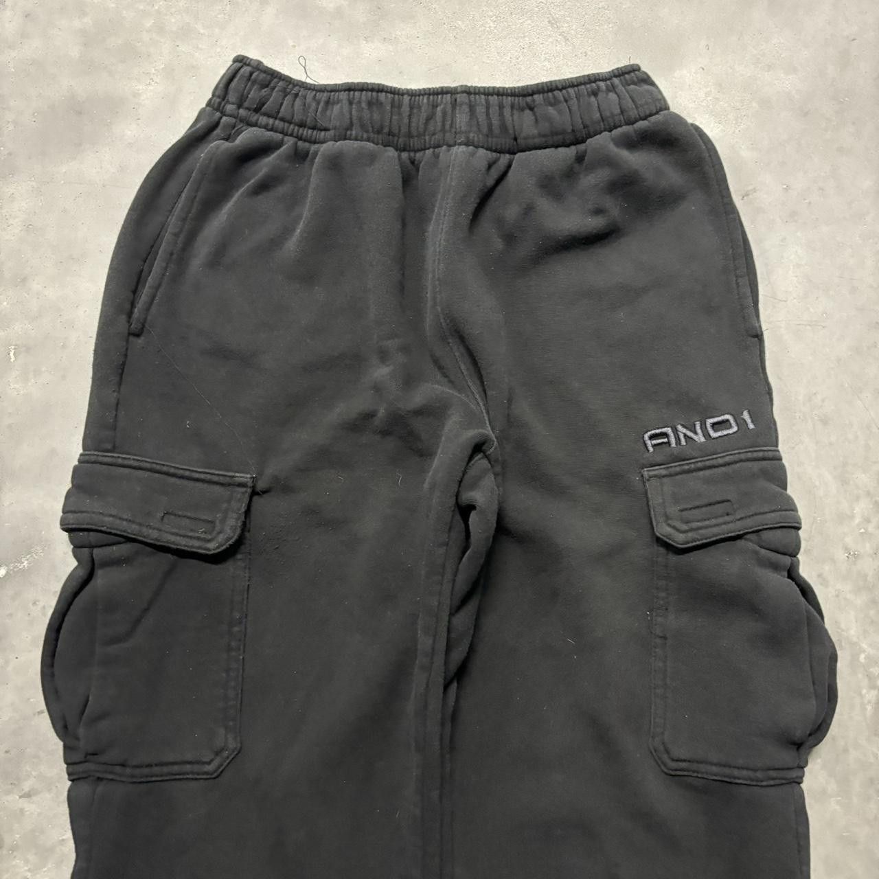 Japanese Brand × Vintage Crazy Vintage Y2K/2000s Black Essential Skater Cargo Sweatpants! Size US 30 / EU 46 - 3 Thumbnail