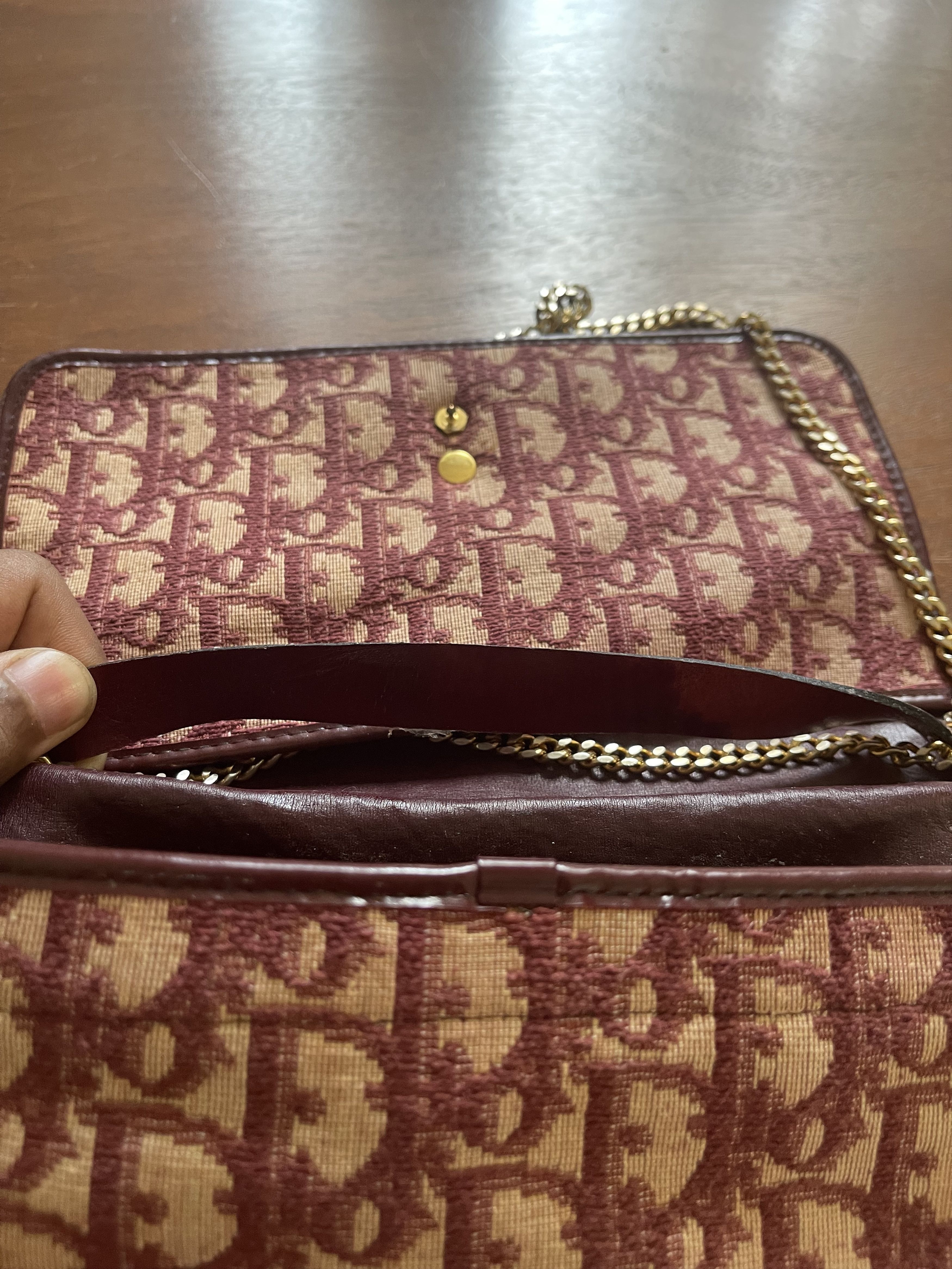 Dior CHRISTIAN DIOR DIORISSMO CHAIN BURGUNDY MONOGRAM CLUTCHBAG Size ONE SIZE - 22 Thumbnail