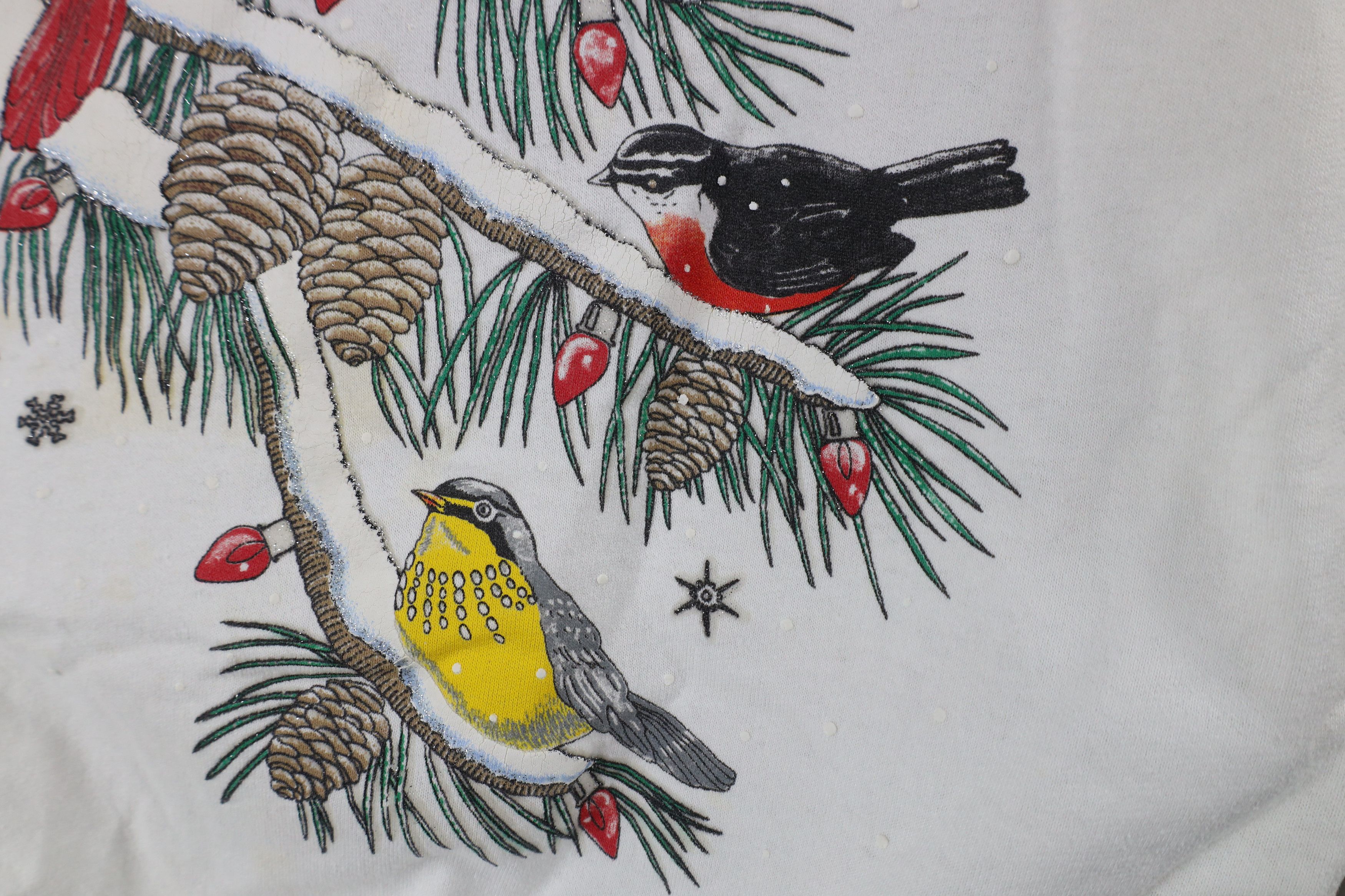 Vintage Vintage 90s Streetwear Christmas Birds Sweatshirt USA Size L / US 10 / IT 46 - 6 Thumbnail