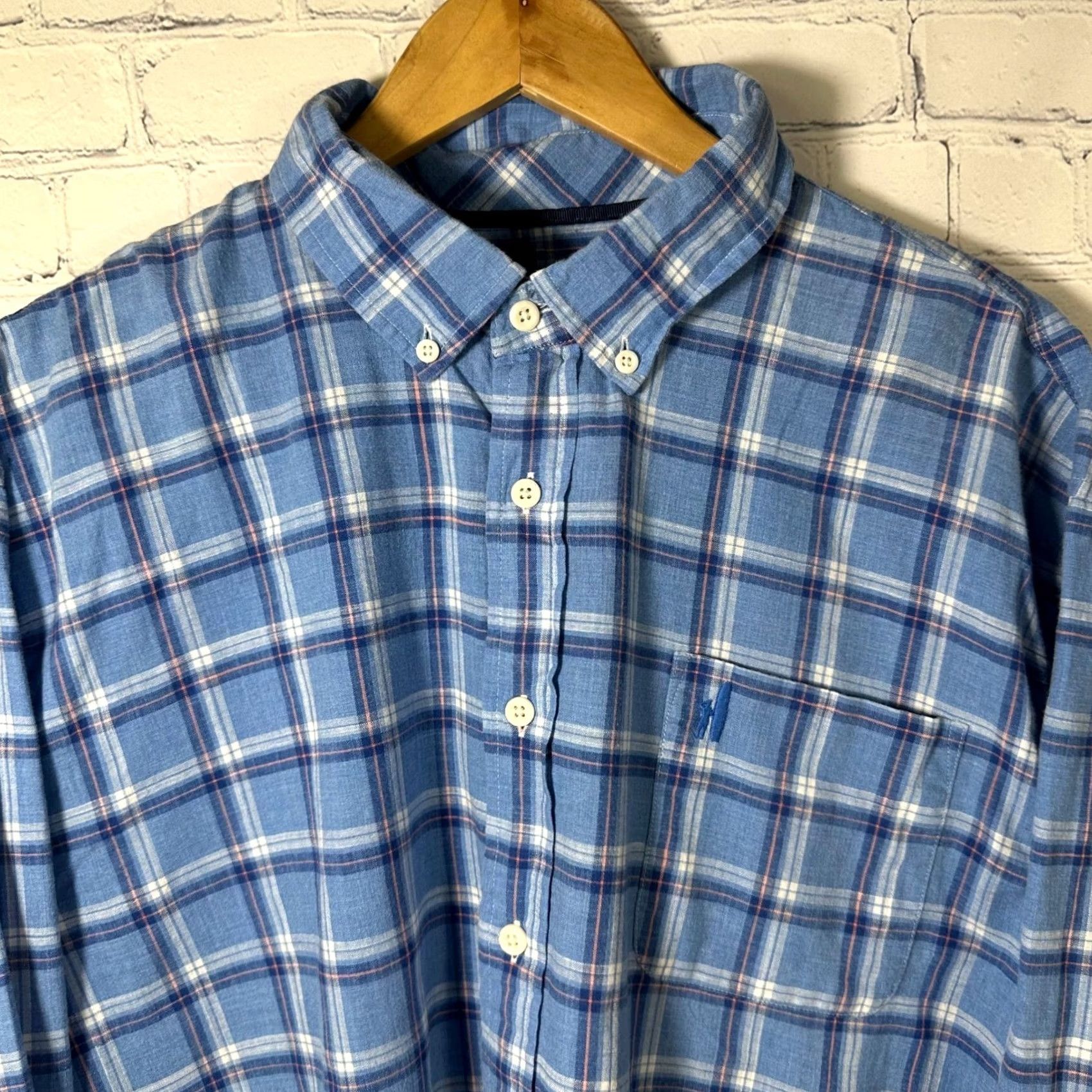 johnnie-O VINTAGE Johnnie-O Hangin' Out Button-Down Shirt Blue Plaid 2XL Mens Regatta Navy? Size US XXL / EU 58 / 5 - 2 Thumbnail