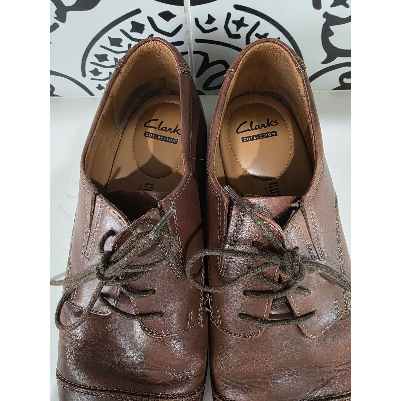 Clarks Clarks Men's Tilden Cap Oxford Shoe Dark Tan Leather 9.5 W Size US 9.5 / EU 42-43 - 3 Thumbnail