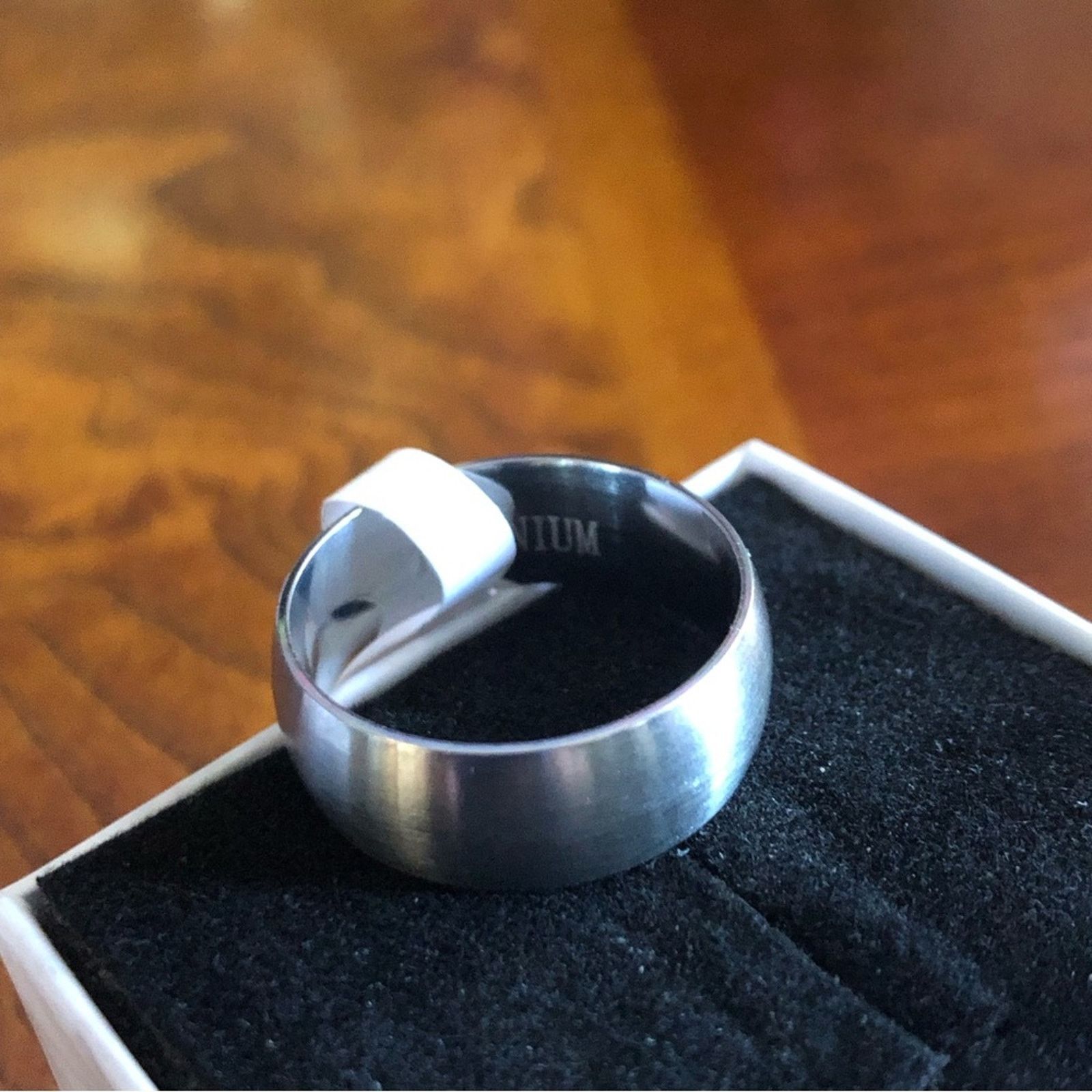 Jewelry Men’s matte frosted titanium steel band ring NWT 11 Size ONE SIZE - 6 Thumbnail