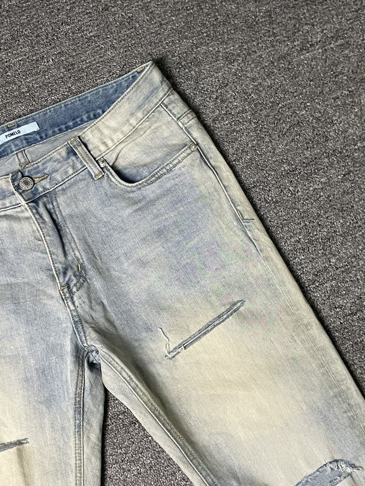 Japanese Brand × Vintage POMELO Brand Skinny Ripped Jeans (84) Size US 32 / EU 48 - 2 Thumbnail