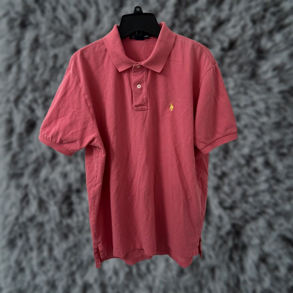 Polo Ralph Lauren VINTAGE Polo Ralph Lauren Shirt Mens L Pink Short Sleeve Yellow Pony Polo Size US L / EU 52-54 / 3 - 1 Thumbnail