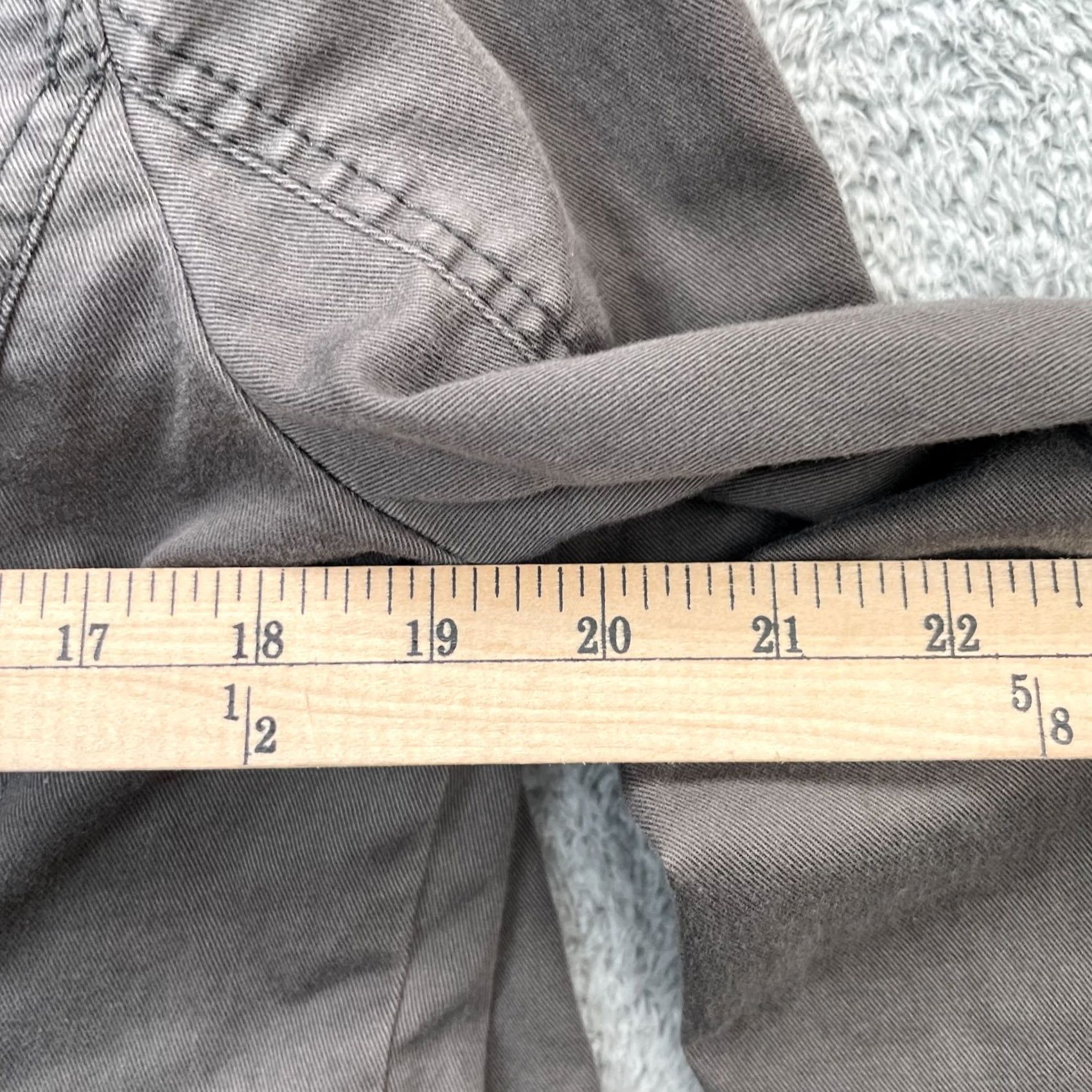 Vintage Caslon Jacket Womens Medium Gray Ruffle Coat Cotton Snap Front Classic Casual Travel Size M / US 6-8 / IT 42-44 - 8 Thumbnail