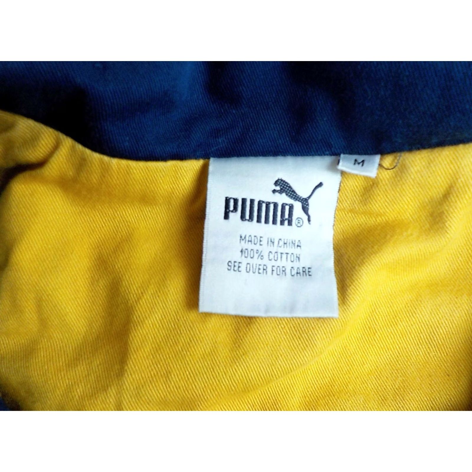 Puma PUMA Bomber Jacket Navy Light Blue 100% Cotton Full Zip Front Logo SZ M Mens Size US M / EU 48-50 / 2 - 7 Thumbnail