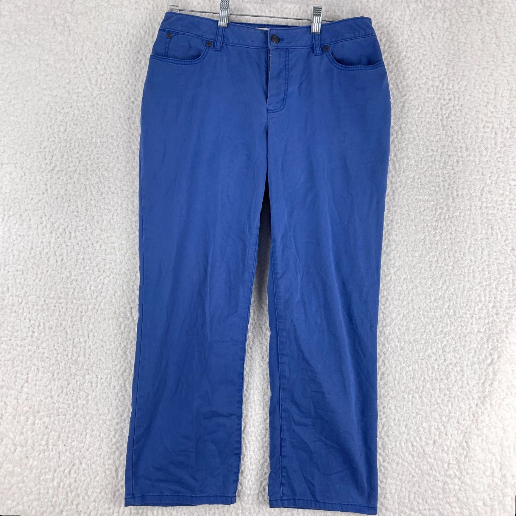 Talbots Talbots Blue Curvy Straight Leg Chino Pants Womens Mid-Rise Flat Front Size 6 Size 28" / US 6 / IT 42 - 2 Thumbnail