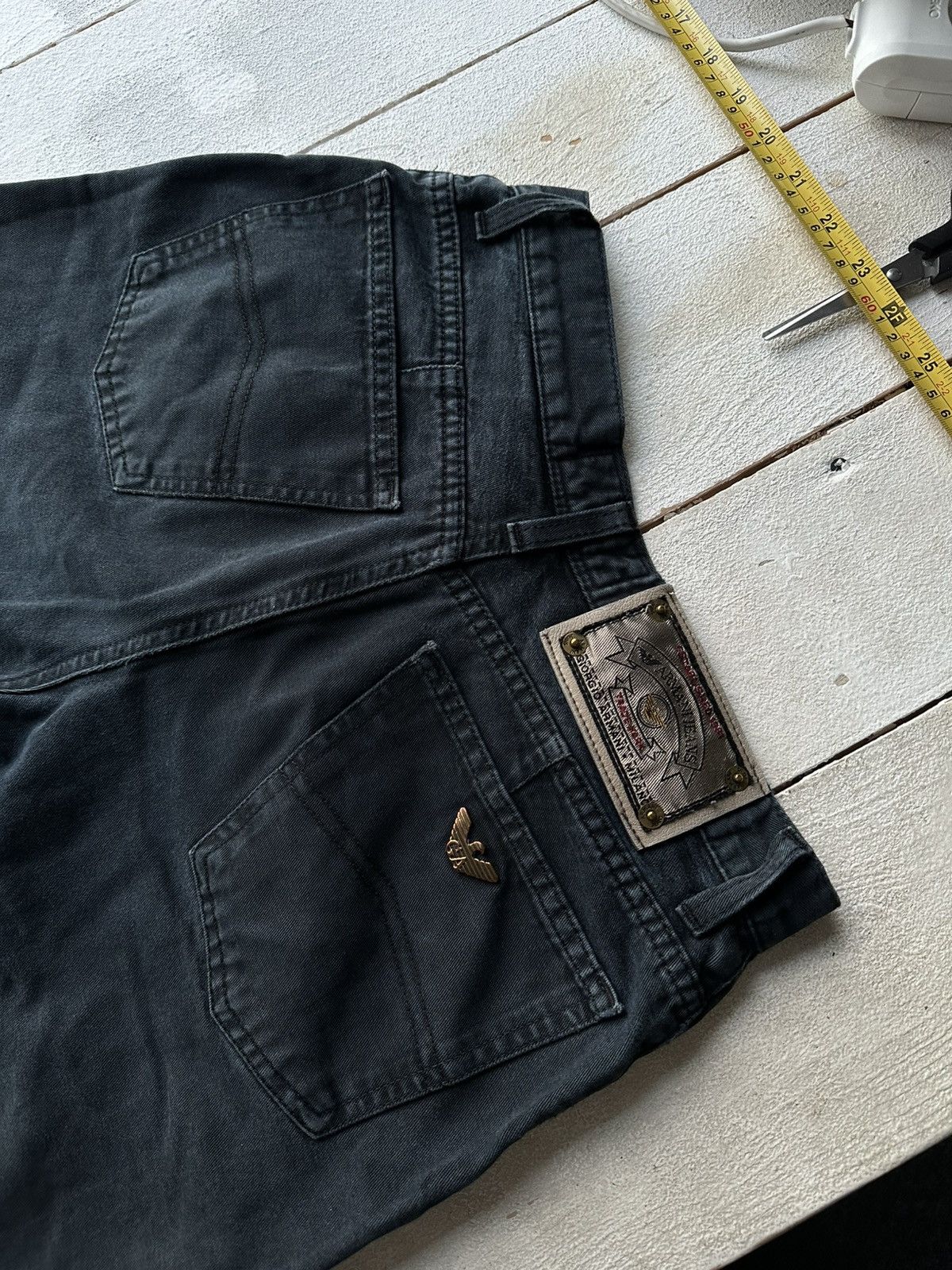 Armani 🚨Y2K WOMEN ARMANI JEANS WITH LOGO AVANT GARDE DENIM PANTS Size 29" - 2 Thumbnail