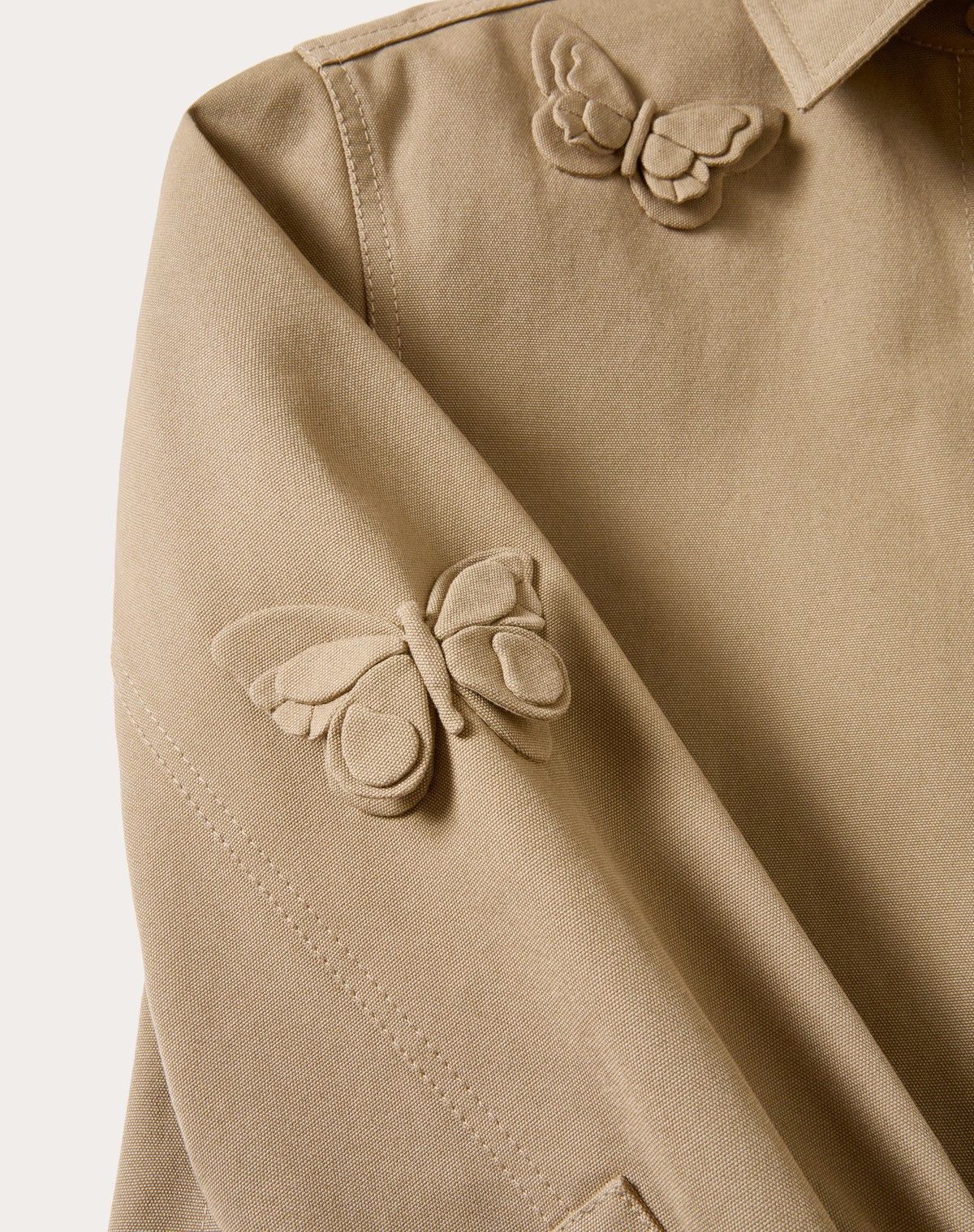 Valentino o1s1wg110525 Embroidered Couture Canvas Jacket in Beige Size M / US 6-8 / IT 42-44 - 3 Thumbnail