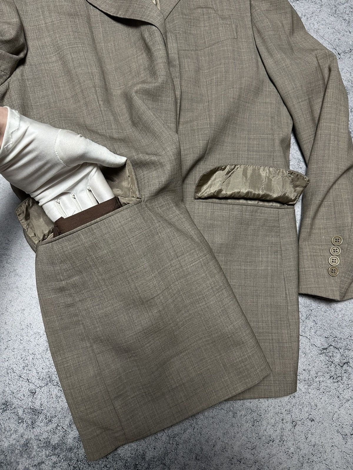 Yves Saint Laurent Vintage Yves Saint Laurent YSL Blazer Jacket Size 46R - 9 Thumbnail