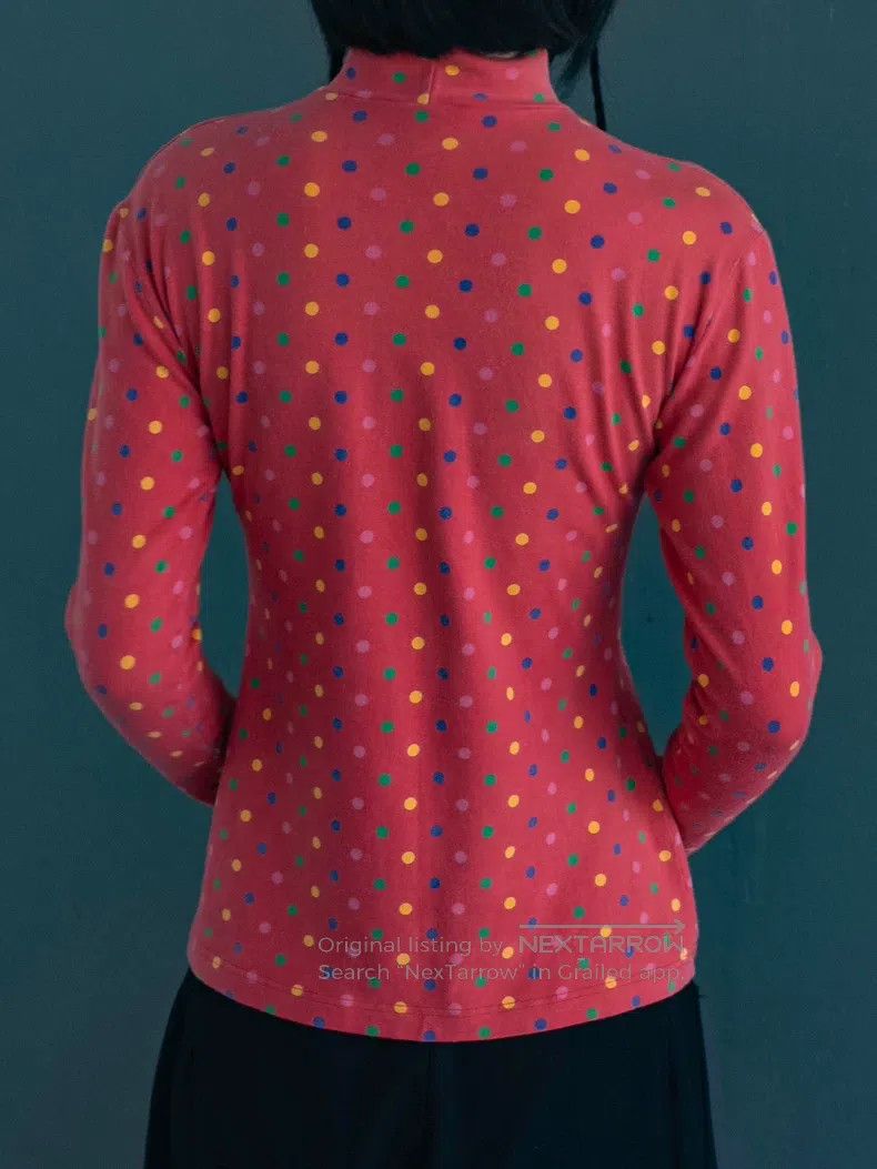Kenzo Kenzo Coral pink polka dot stretch top Size M / US 6-8 / IT 42-44 - 4 Thumbnail