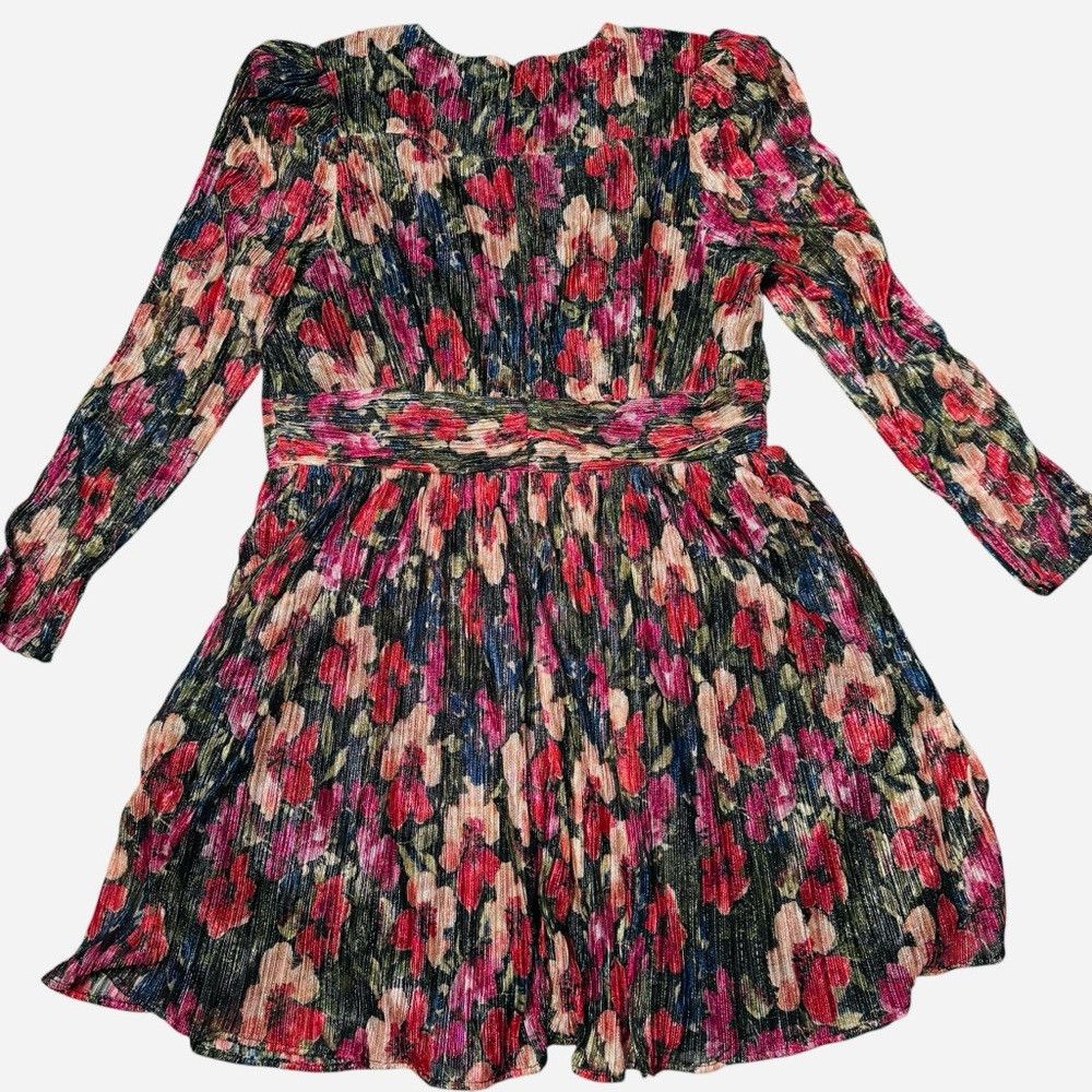 AQUA New AQUA Long Sleeve Metallic Floral Mini Dress Size XL Size XL / US 12-14 / IT 48-50 - 4 Thumbnail