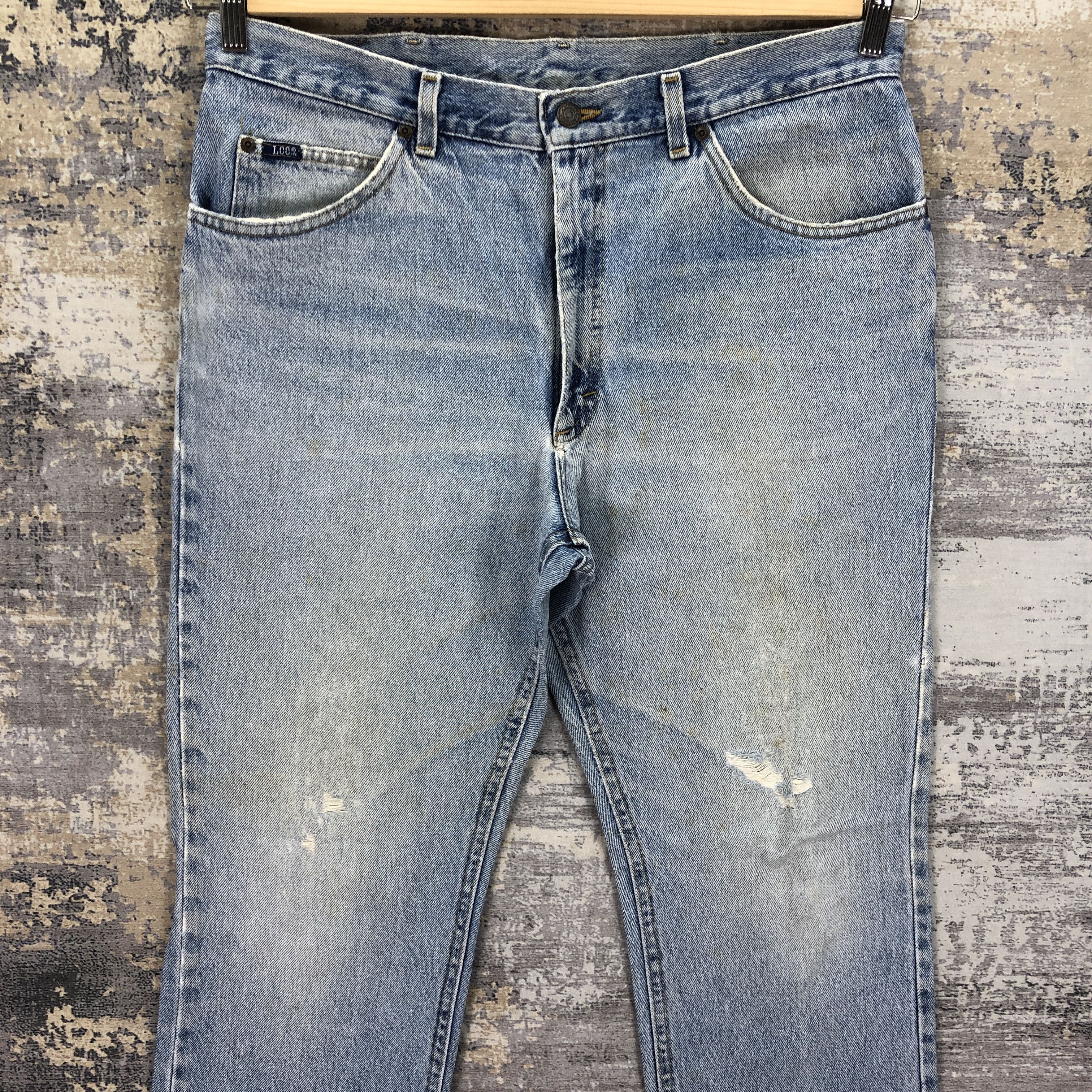 Lee Vintage 90s Lee Light Wash Jeans Ripped Lee Sun Faded Denim Size US 34 / EU 50 - 3 Thumbnail
