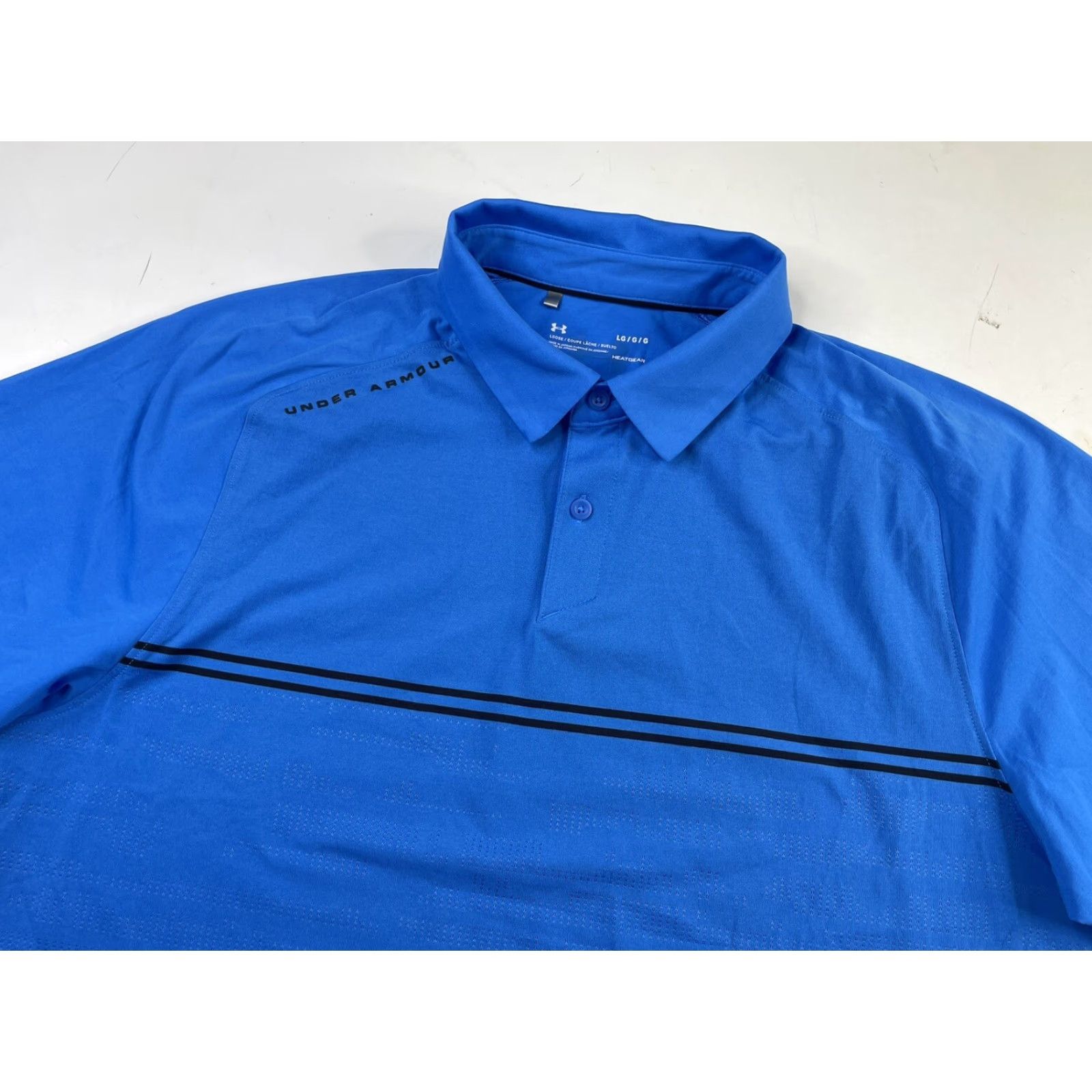 Under Armour Under Armour Polo Shirt Mens L Blue Striped Short Sleeve Stretch Golf New title Size US L / EU 52-54 / 3 - 3 Thumbnail