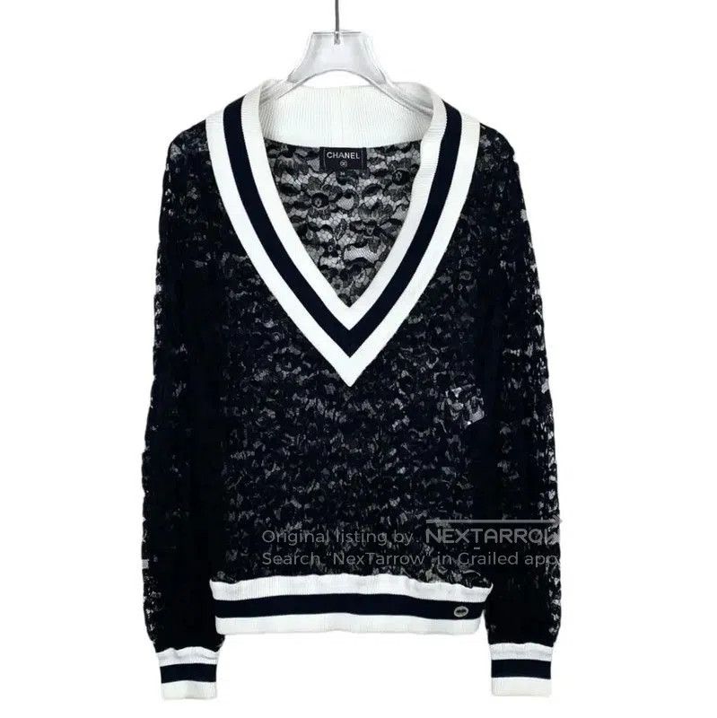 Chanel Black Cotton Women's T-shirt Size XXS .
