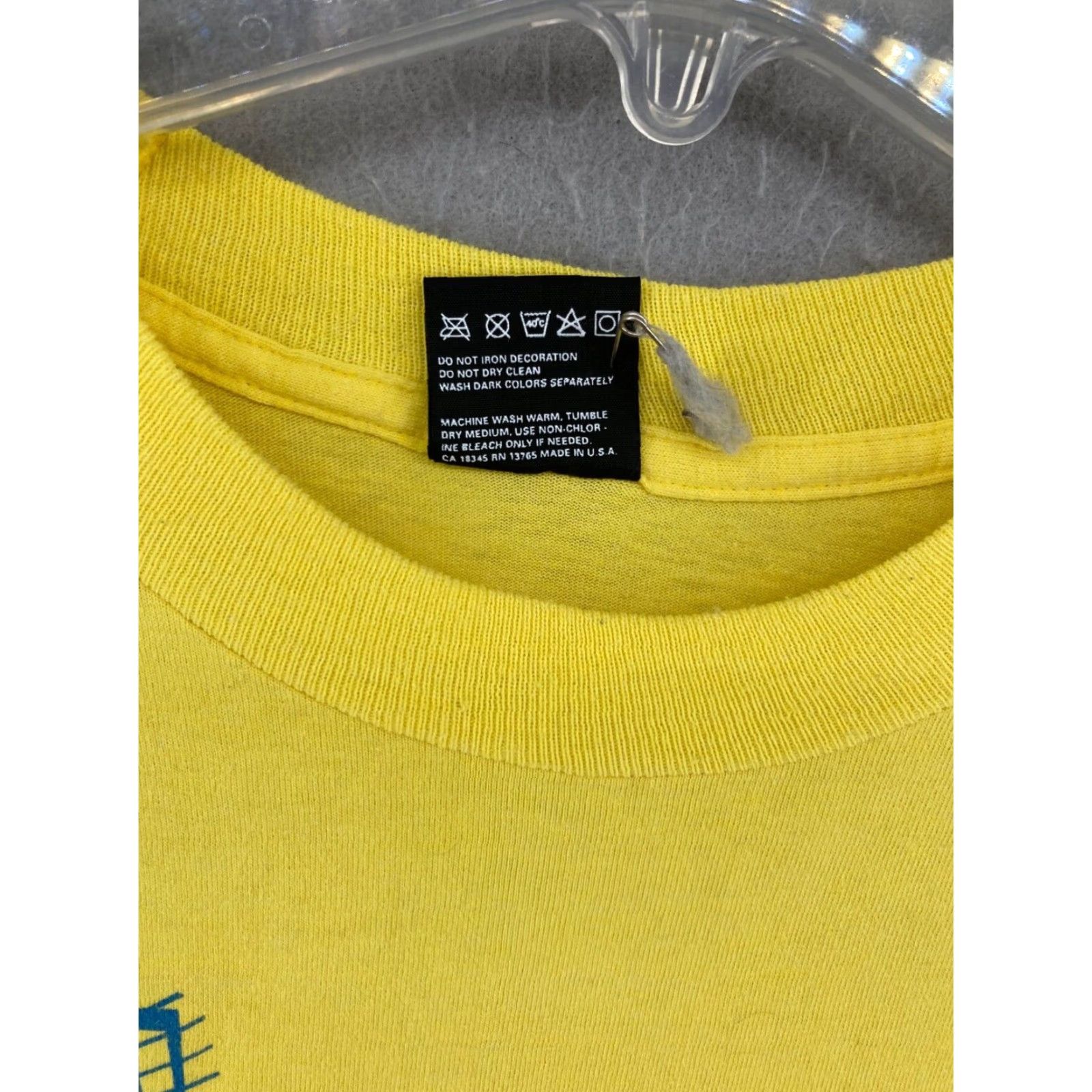 Fruit Of The Loom VINTAGE Fruit of the Loom Mens TShirt L Yellow USA MADE Rock The Jukebox Shirt Short Sleeve Crew Neck Graphic Print Size US L / EU 52-54 / 3 - 6 Thumbnail