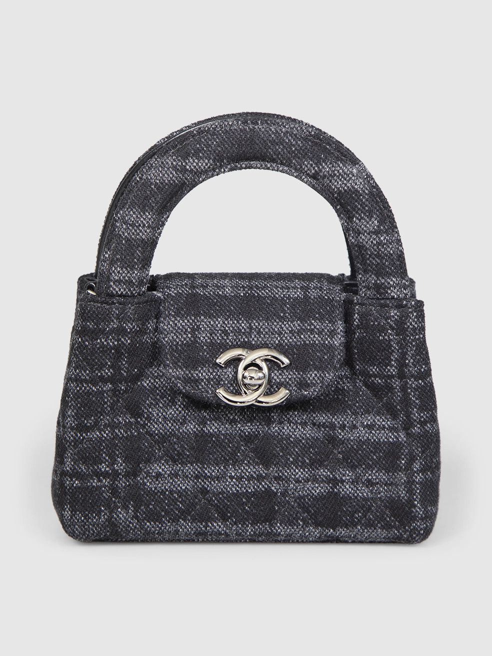 Chanel Grey Tweed Quilted Micro Kelly Size ONE SIZE - 1 Thumbnail