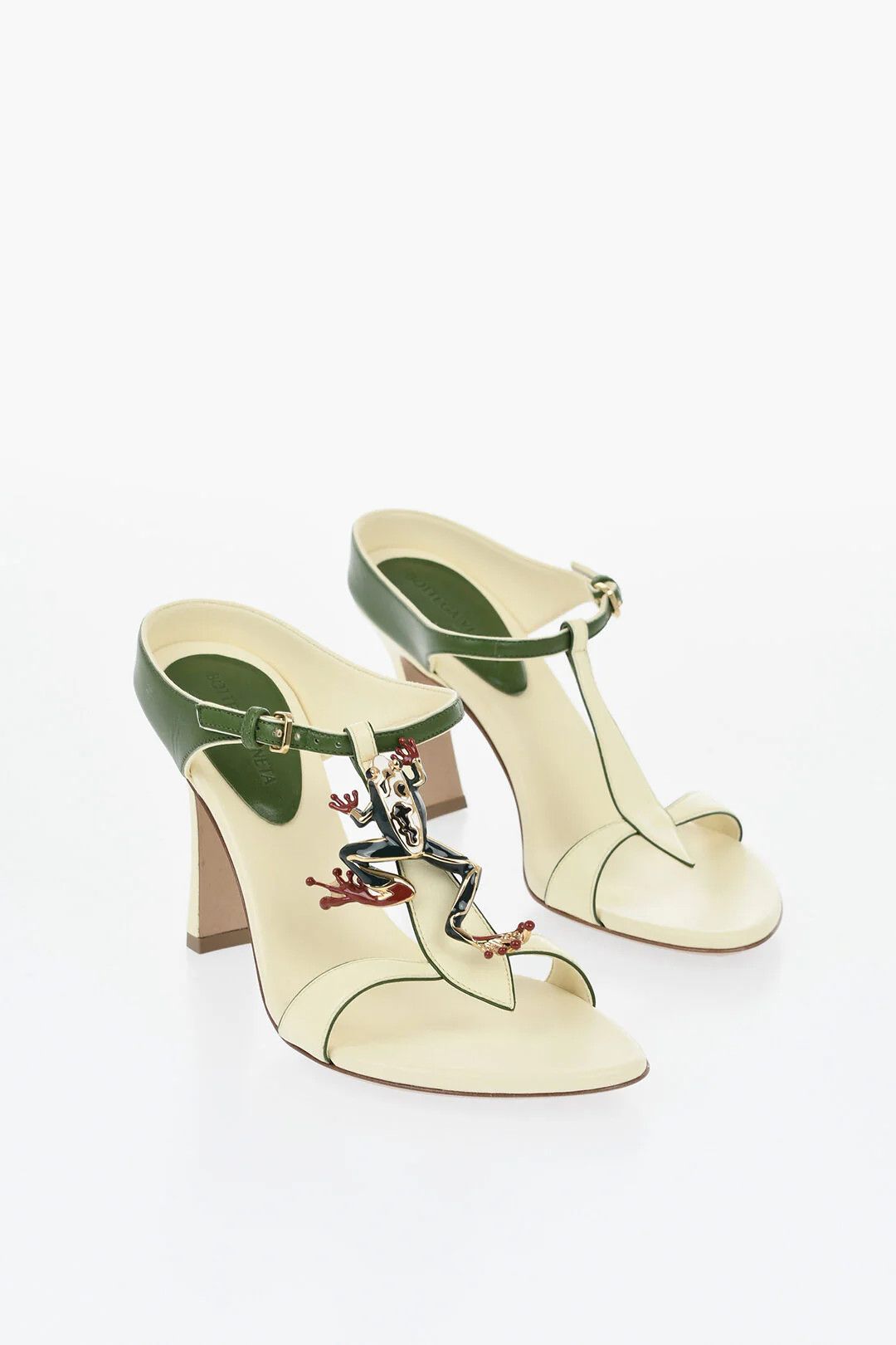 Bottega Veneta og1mm0426 Two-Tone Leather T-Bar Sandals in Yellow Size US 8 / IT 38 - 3 Thumbnail