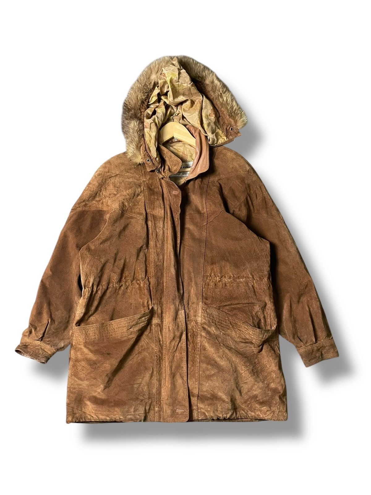 Japanese Brand × Vintage DERIMOD Brand Leather Suede Fur Hooded Jacket (99) Size US L / EU 52-54 / 3 - 1 Thumbnail