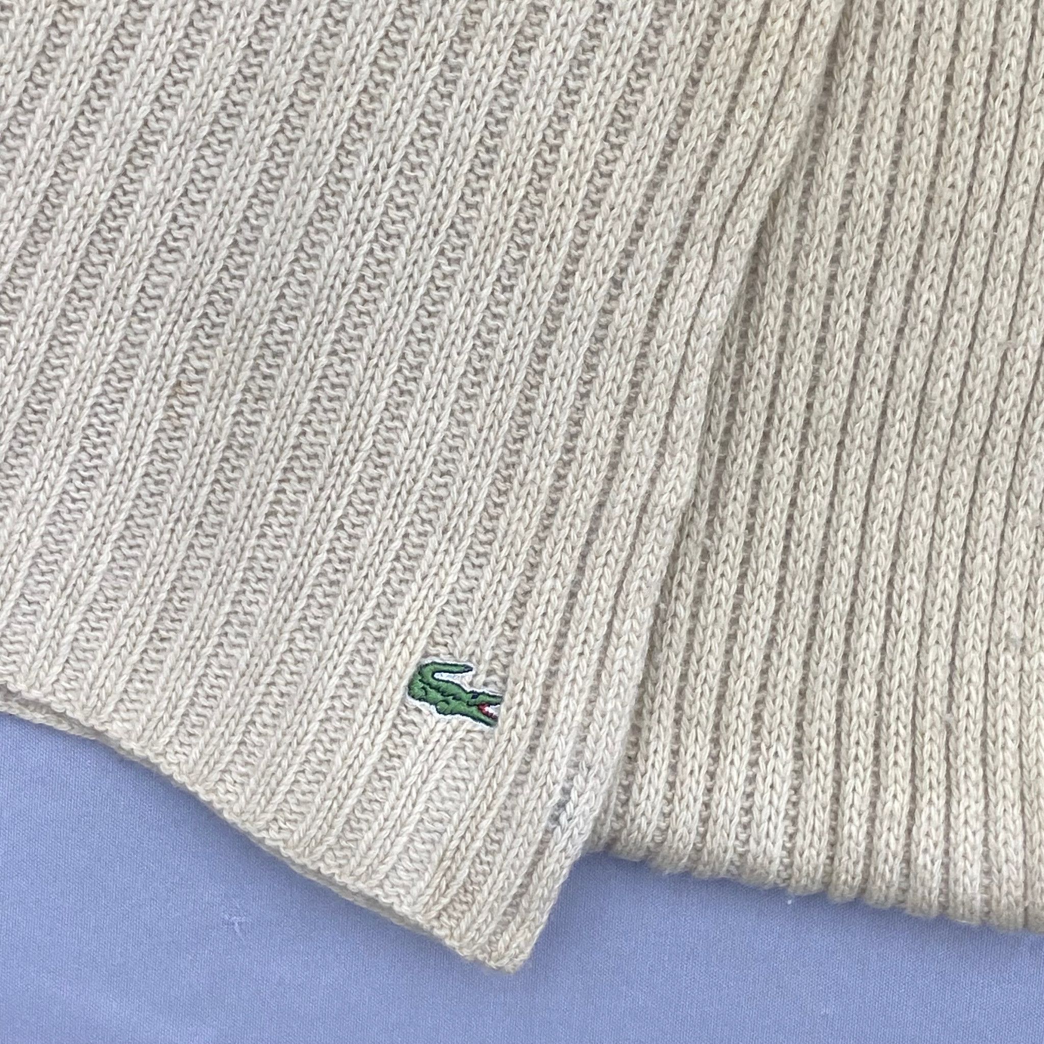 Lacoste Vintage Lacoste Scarf Muffler Wool Ribbed Knit Scarves Size ONE SIZE - 4 Thumbnail