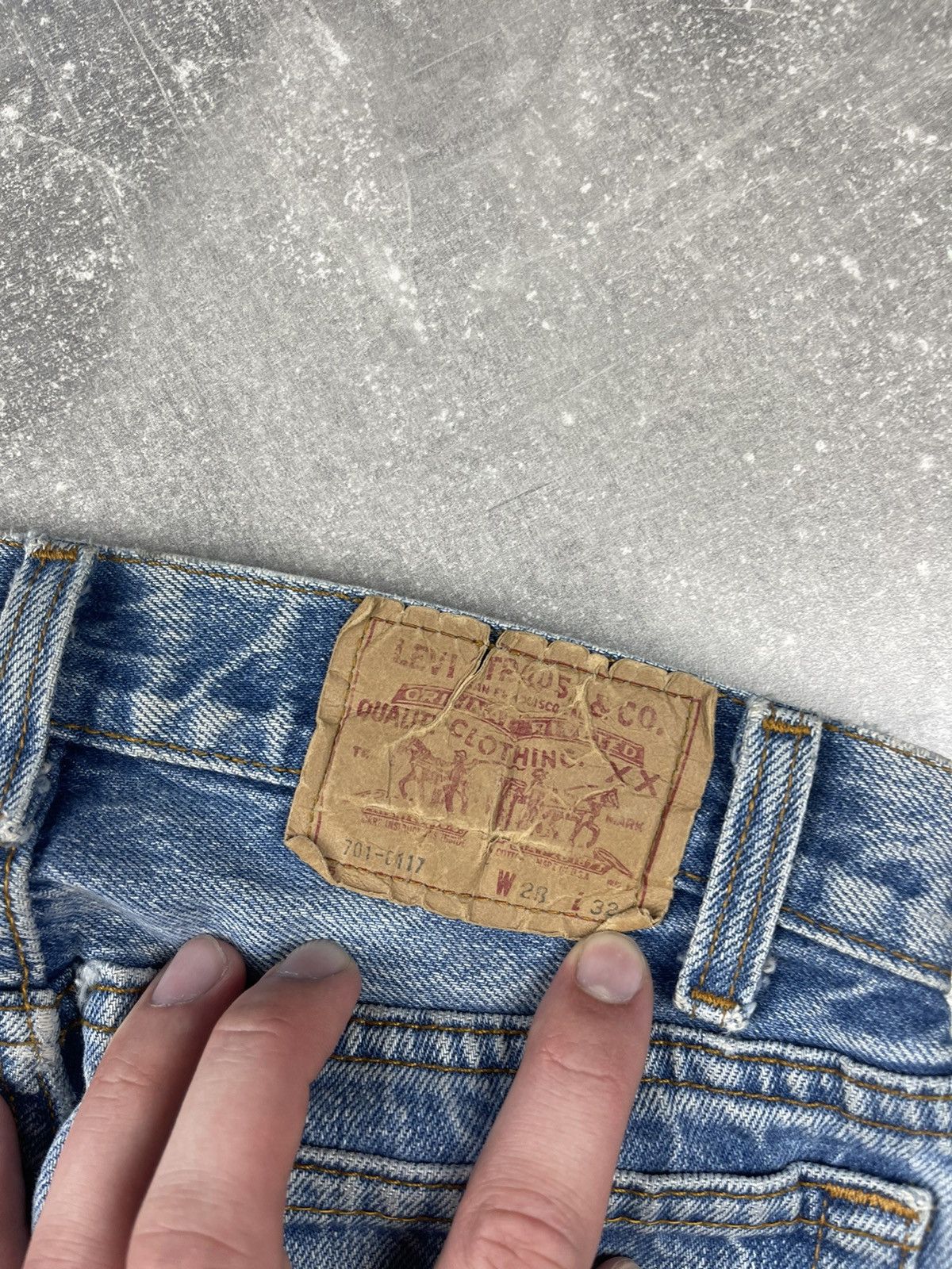 Levi's × Levi's Vintage Clothing × Vintage Levi’s Vintage 701 Denim Stripped Custom Jeans 80s USA Size 28" / US 6 / IT 42 - 13 Thumbnail