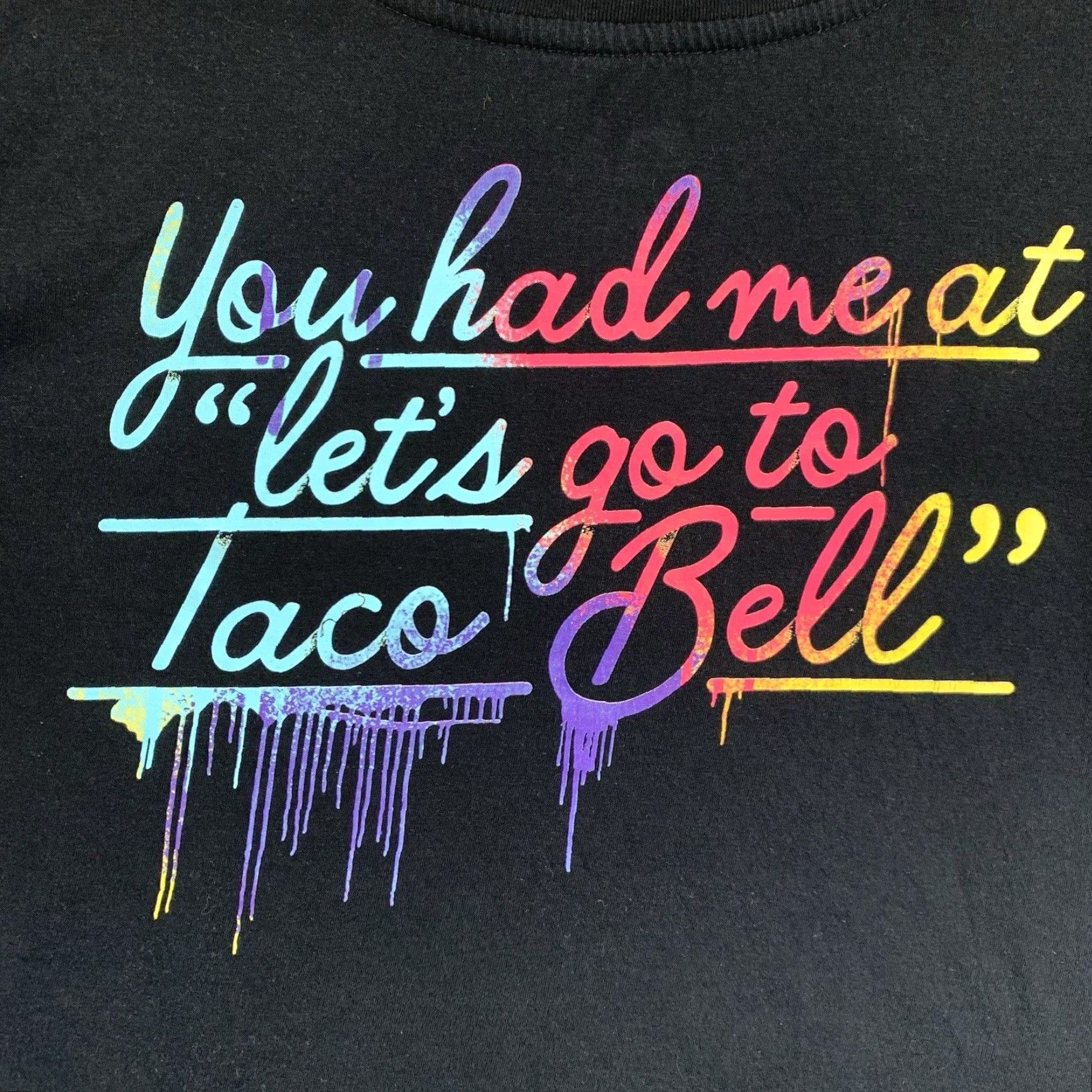 Bell VINTAGE Taco Bell Women's T-Shirt Cotton Blend Short Sleeve Crew Neck Large Black Food Funny Retro Casual Size L / US 10 / IT 46 - 2 Thumbnail