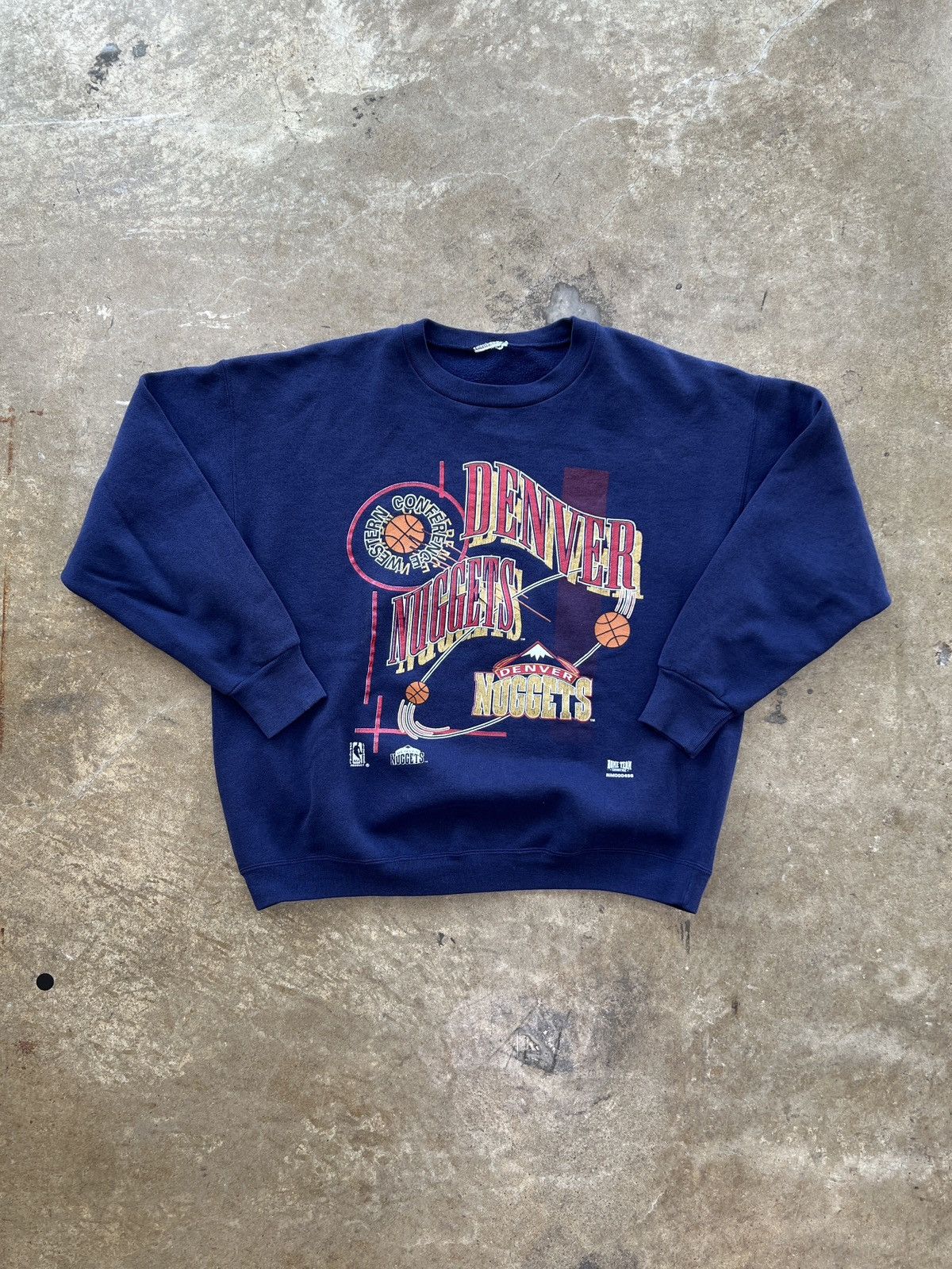 NBA Vintage 90s NBA Denver Nuggets Conference Crewneck XXL Size US XXL / EU 58 / 5 - 2 Thumbnail