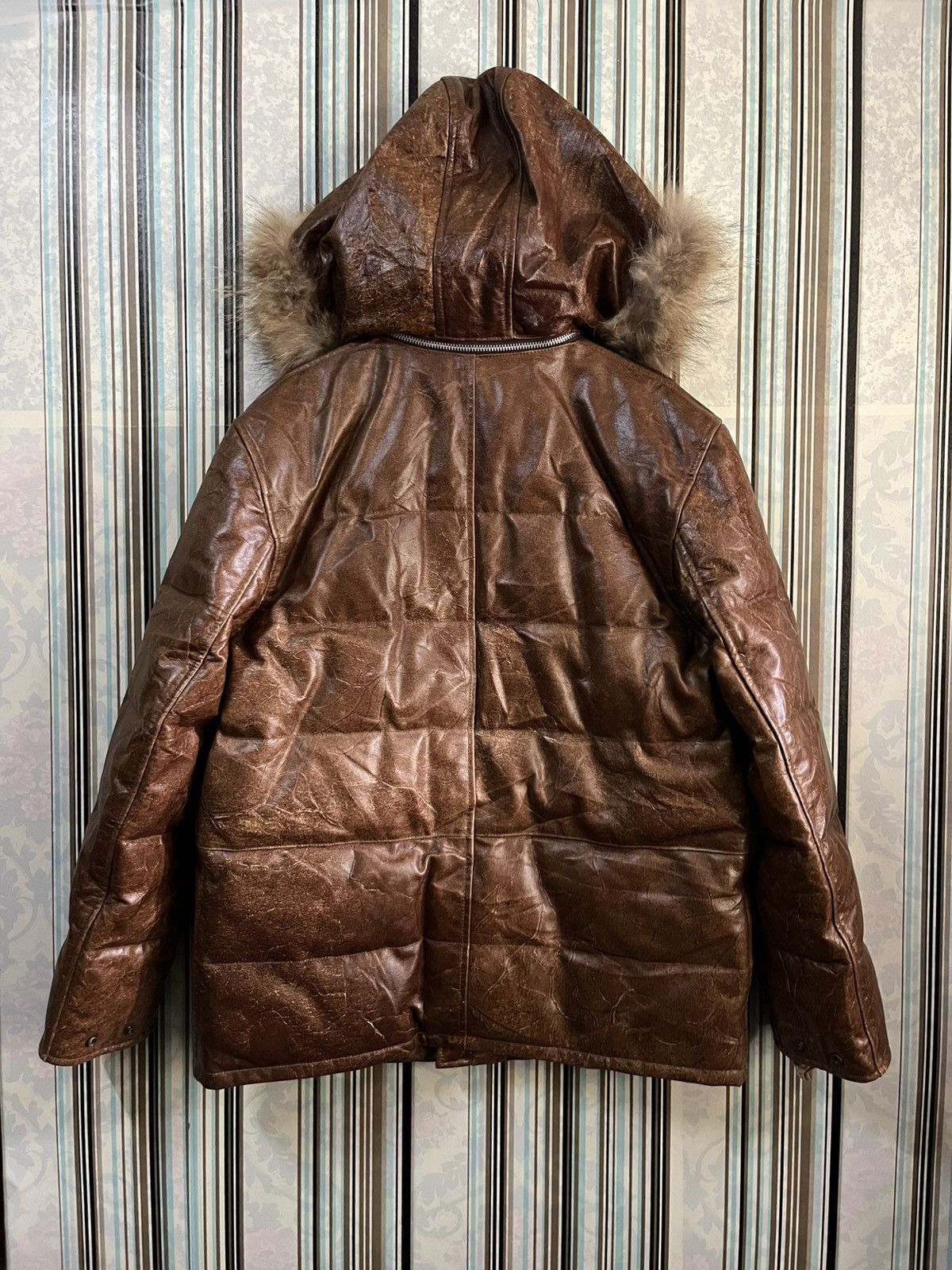 Branded Leather 1990s ROBERTO MASSINI cowhide detachable trim hood #I2 Size US M / EU 48-50 / 2 - 4 Thumbnail