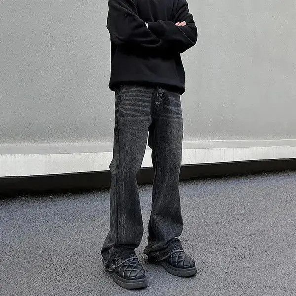 Japanese Brand Washed Black Stacked Denim Jeans Size US 31 - 2 Thumbnail