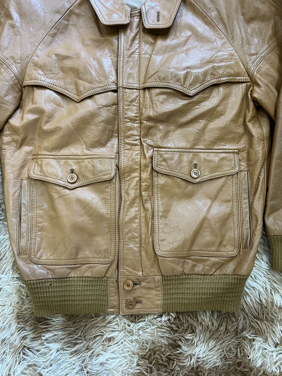 Japanese Brand 🇯🇵 Vintage Japanese Cowhide Bomber Jacket Size US L / EU 52-54 / 3 - 2 Thumbnail