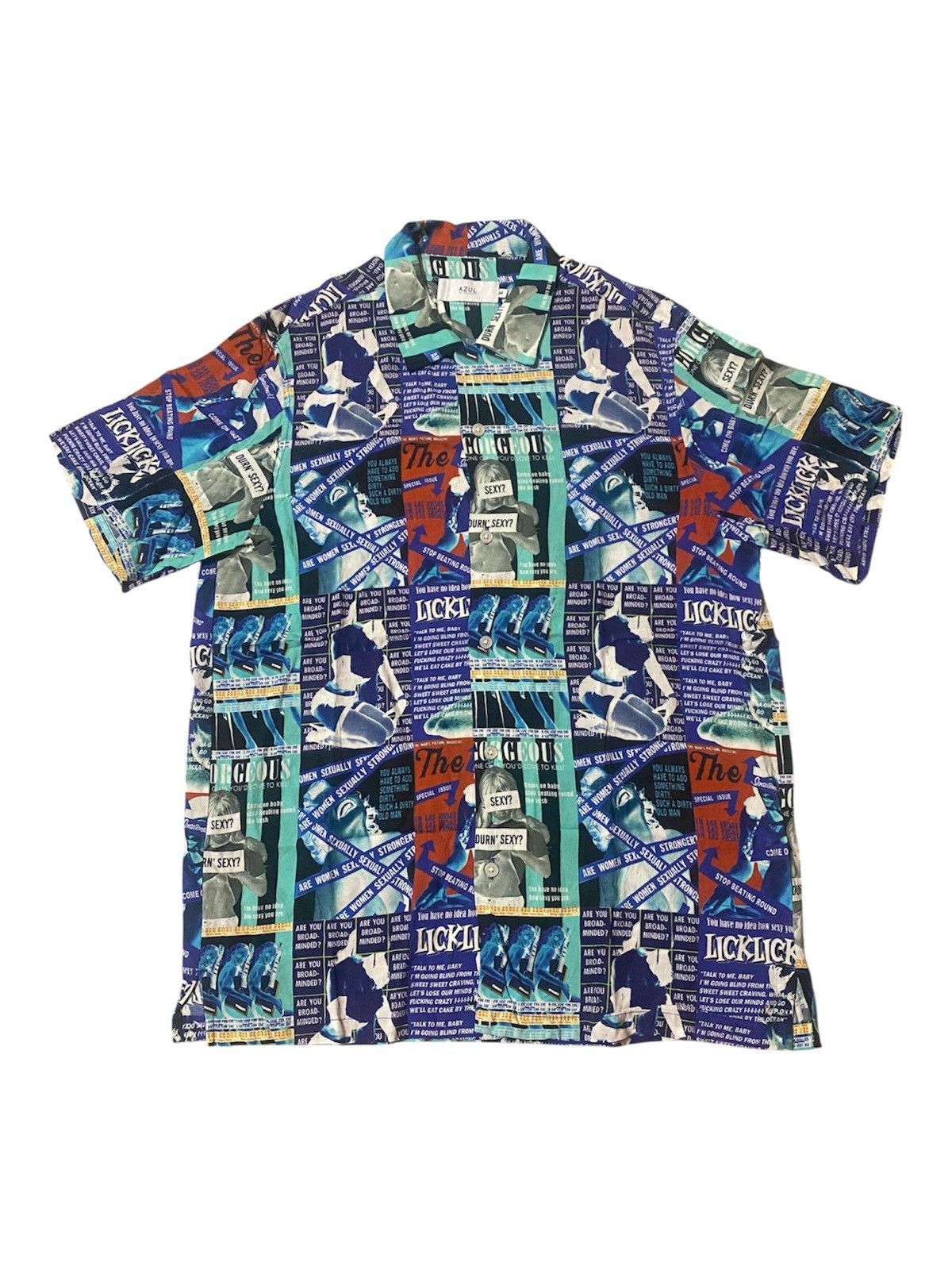 MOUSSY Azul By Moussy Full Print Pinup Sexy Girl Aloha Style Shirt Size US M / EU 48-50 / 2 - 1 Thumbnail
