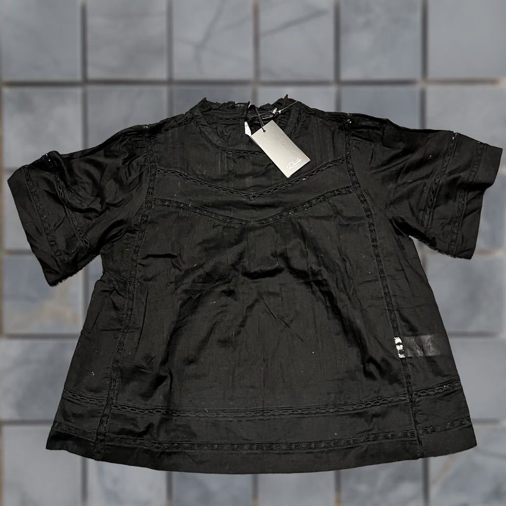 Rails VINTAGE Rails Shirt Womens XS Daisy Lace Short Sleeve Black Blouse Size XS / US 0-2 / IT 36-38 - 1 Thumbnail
