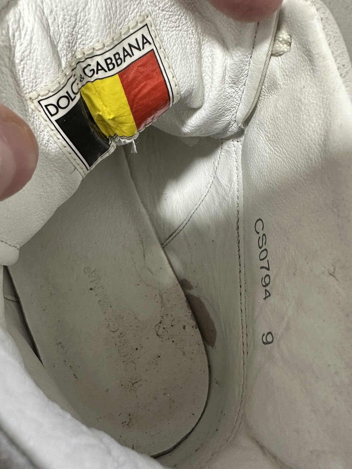 Dolce & Gabbana × Vintage Dolce Gabbana Leather Sneakers Hi Top Red White Vintage Size US 10 / EU 43 - 10 Thumbnail