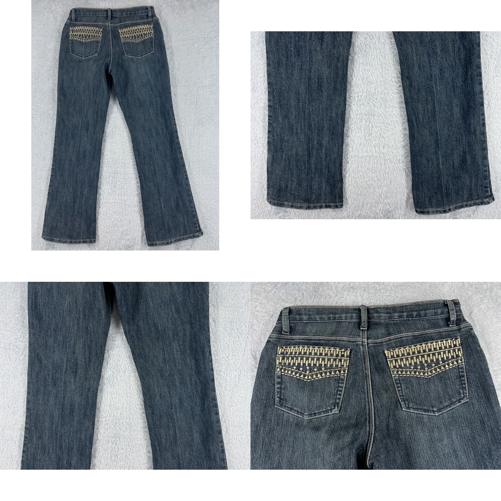 Vintage Zena Jeans Womens 30 Blue Denim Bootcut Embroidered Cotton Dark 30x29 Regular Women Jeans Measurements 5-Pocket Design Stretch Vintage No Size 30" / US 8 / IT 44 - 9 Thumbnail