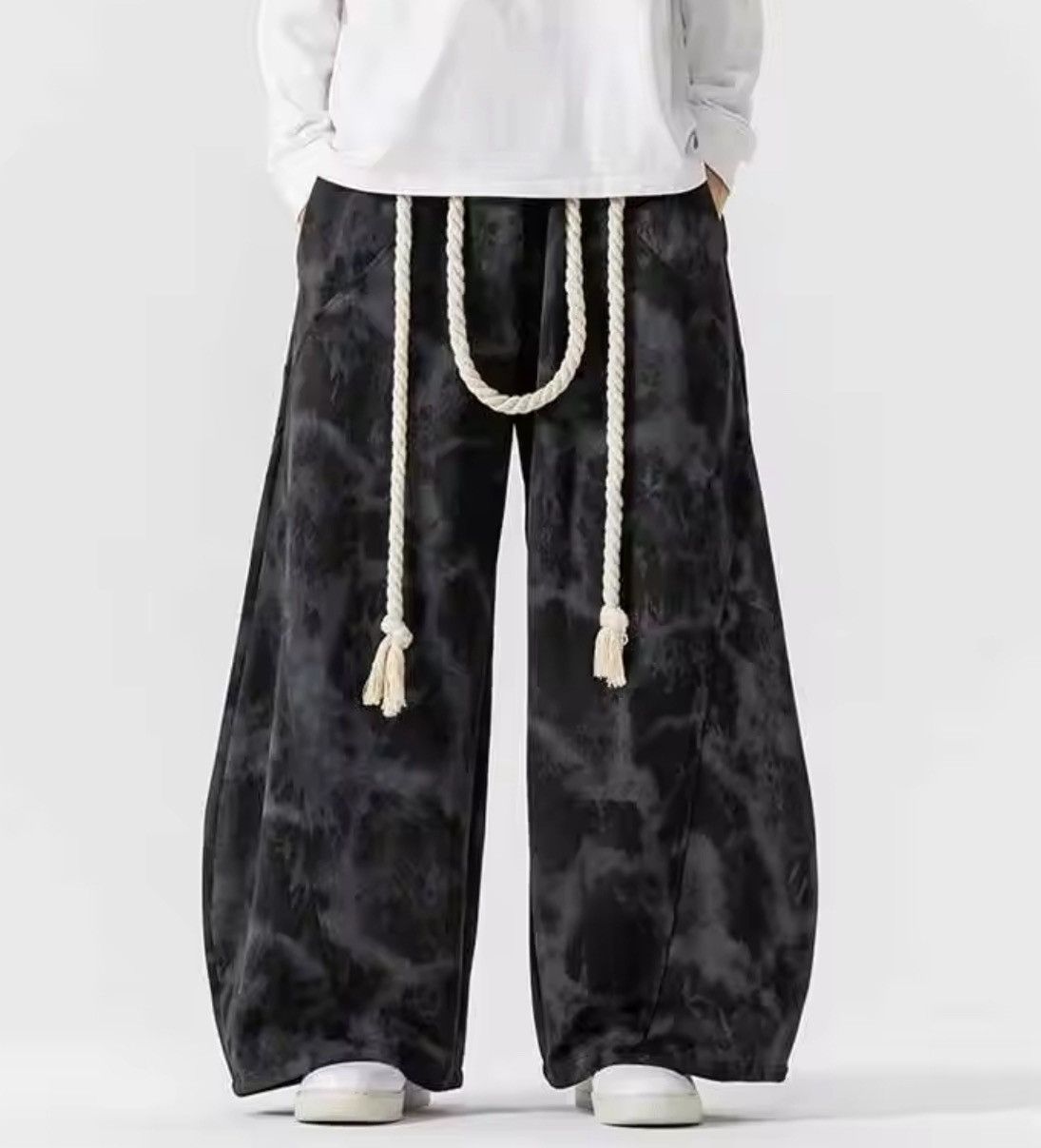 Japanese Brand Baggy rope lace sweats Size US 29 - 1 Thumbnail