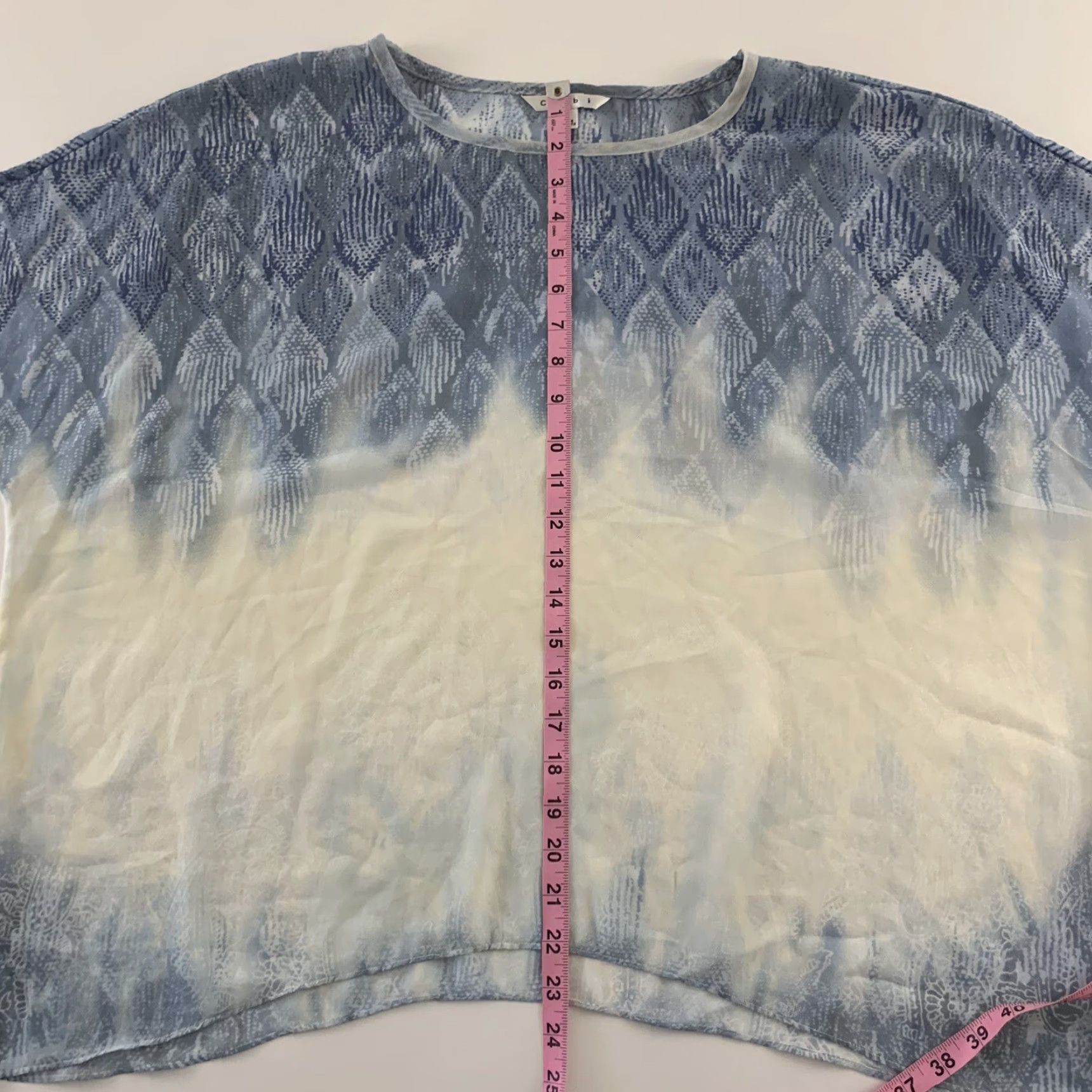 Vintage CAbi Blouse Shirt Womens S Blue White Short Sleeve Tunic Top Size S / US 4 / IT 40 - 4 Thumbnail