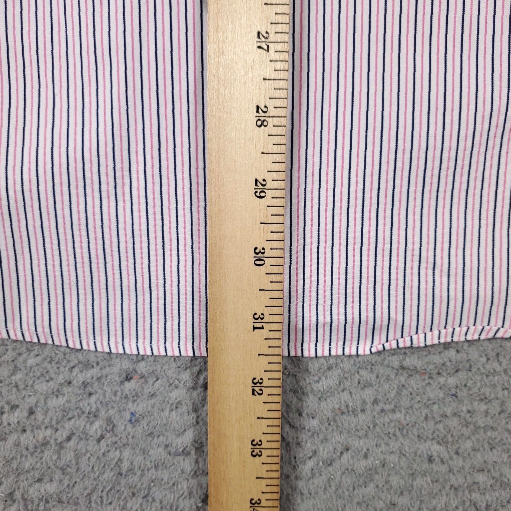 Ralph Lauren Ralph Lauren Dress Shirt Mens 17 Pink Blue Striped Short Sleeve Button-Down Collared 100% Cotton Regular Size 17 Neck Men’s Shirt Size 46R - 4 Thumbnail
