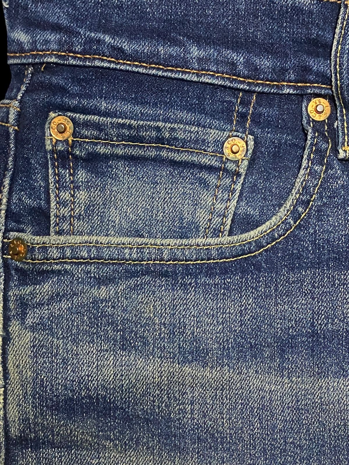Levi's Vintage Clothing Levis 502 Y2K Big E Blue Wash Distressed Slim Fit Jeans Size US 31 - 10 Thumbnail