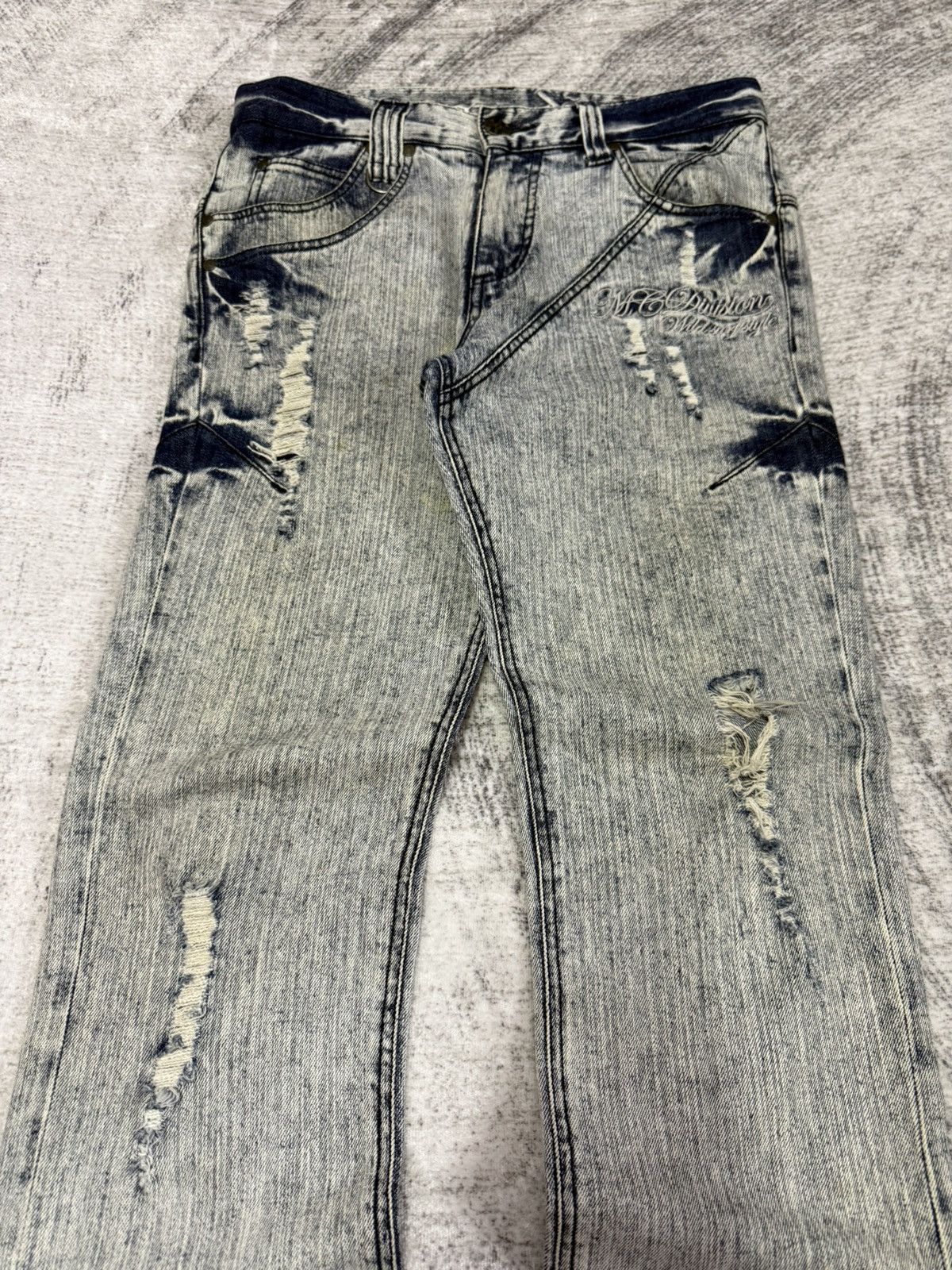 Japanese Brand × PHENOMENON MCD Japan Acid Wash Deconstructed Distressed Jeans Size US 30 / EU 46 - 3 Thumbnail