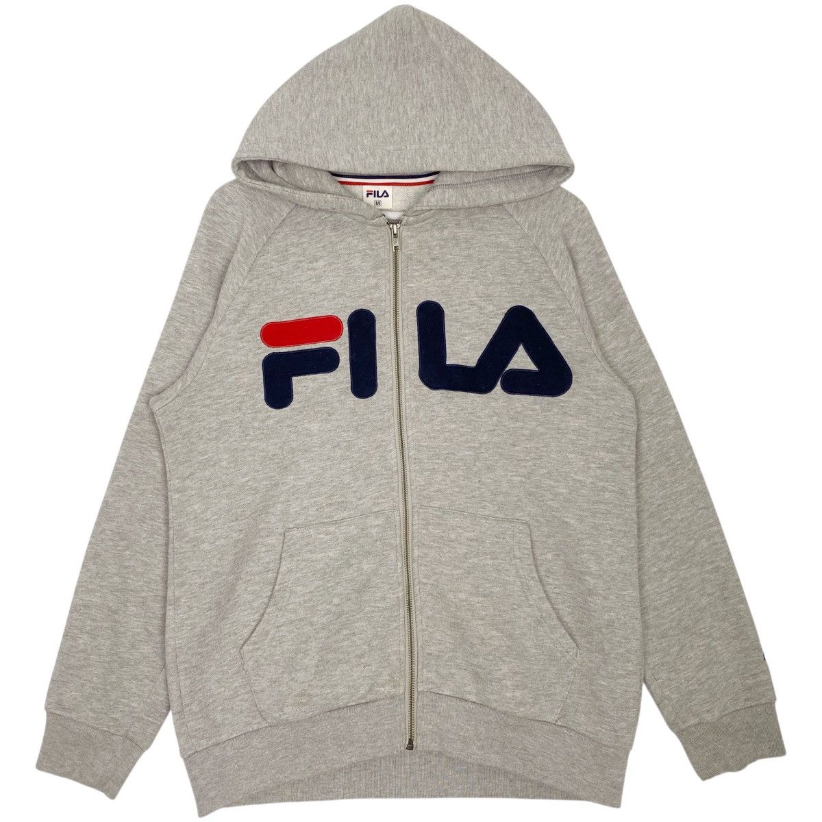 Vintage Vintage Fila Hoodie Patch Logo RePullover Gray Jumper Size M Size US M / EU 48-50 / 2 - 1 Thumbnail