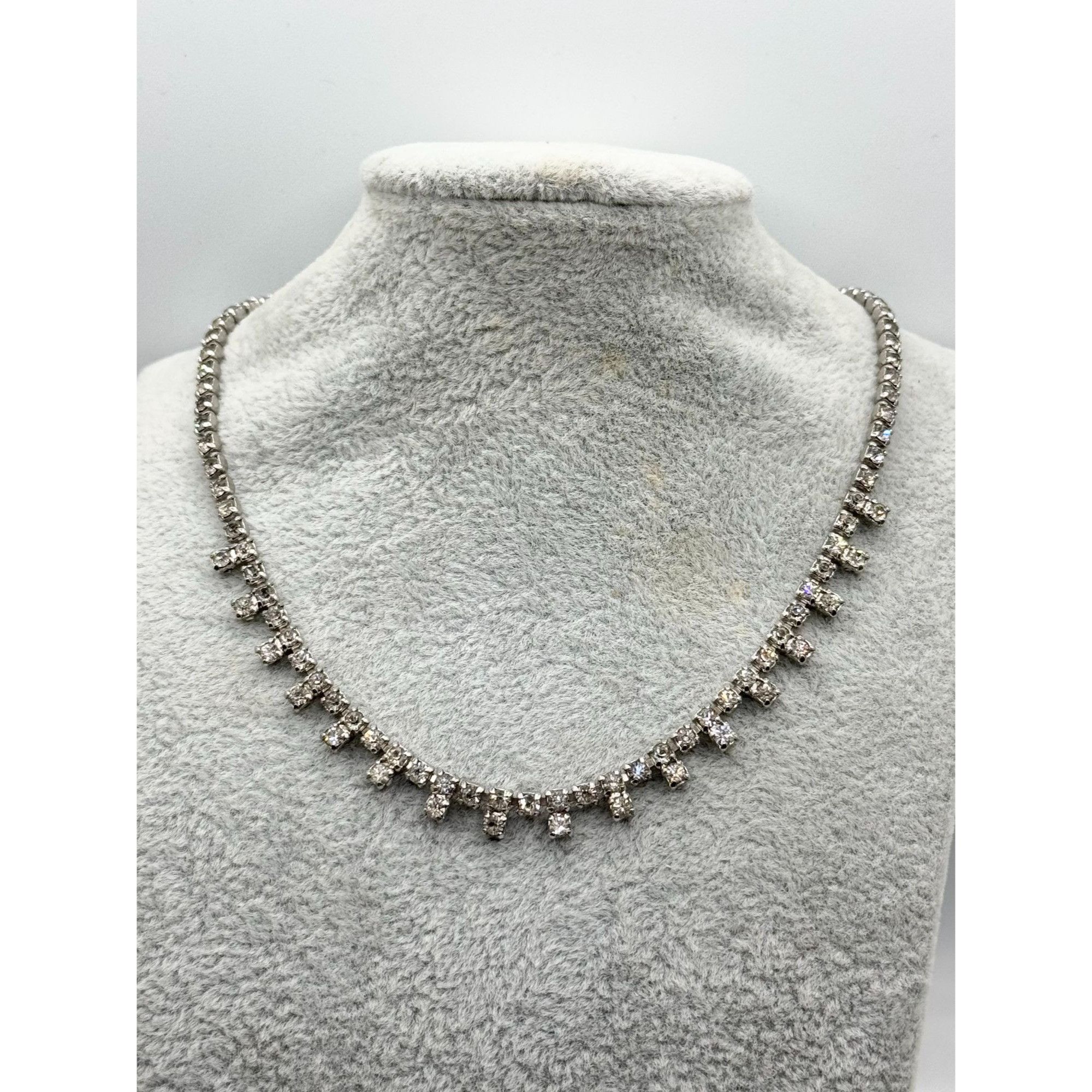 Vintage Art deco estate rhinestone collar necklace Size ONE SIZE - 1 Thumbnail