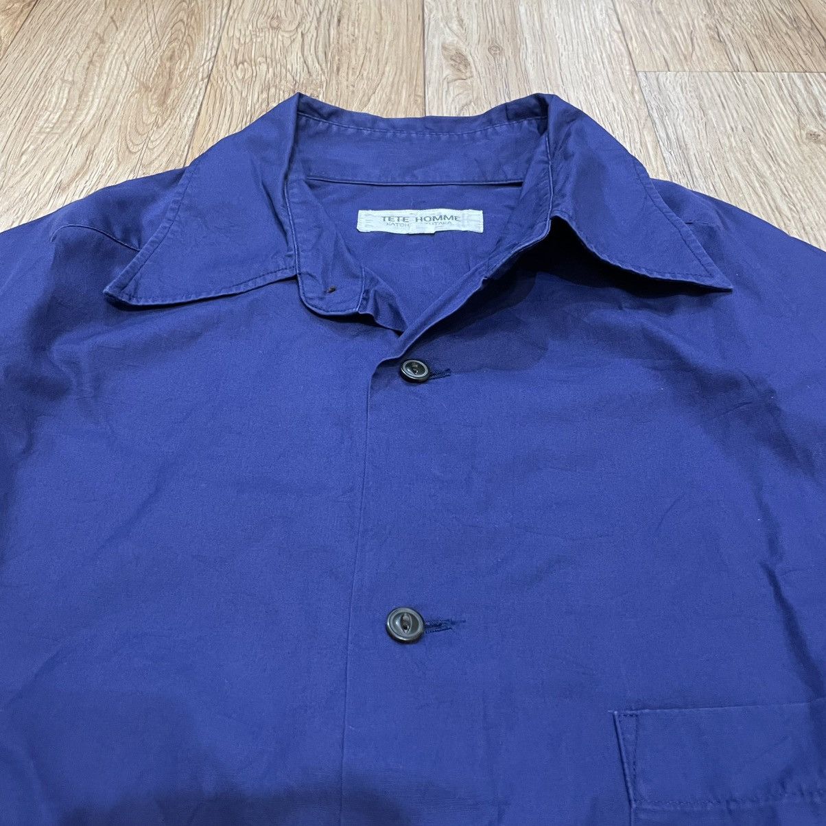 トップス 94aw Issey Miyake Button Neck Shirt Issey Miyake Tete Homme Button Up Basic Shirt Casual