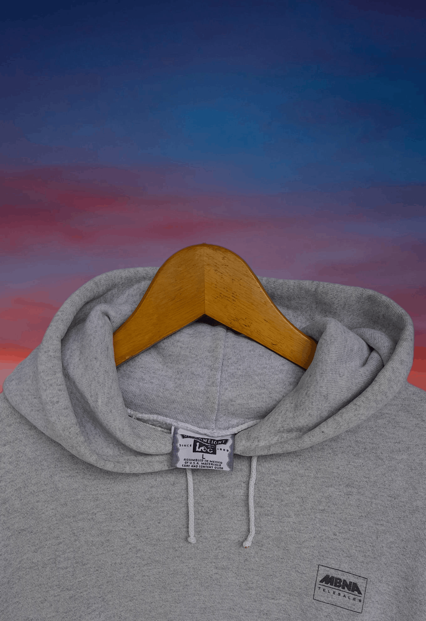 Lee × NASCAR × Vintage Vintage streetwear 90s MBNA Telesales Corporation hoodies Size US L / EU 52-54 / 3 - 5 Thumbnail
