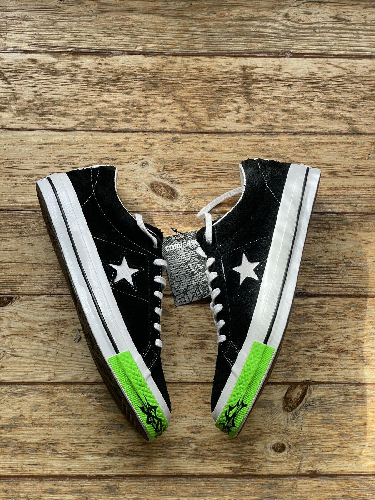 Sad Boys *VERY RARE* Sadboys Yung lean ”Toxic” green converse Size US 10 / EU 43 - 2 Thumbnail